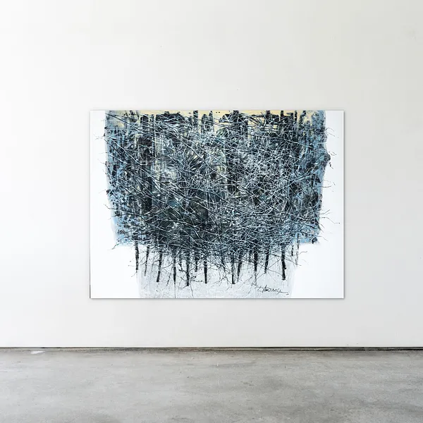 Image of Field of interactions by Liudmyla Davydenko, size: 120х160, made of oil/canvas, Painting medium, from Lviv, part of the Isolines series, priced at €2999 Photo 2 of 2.