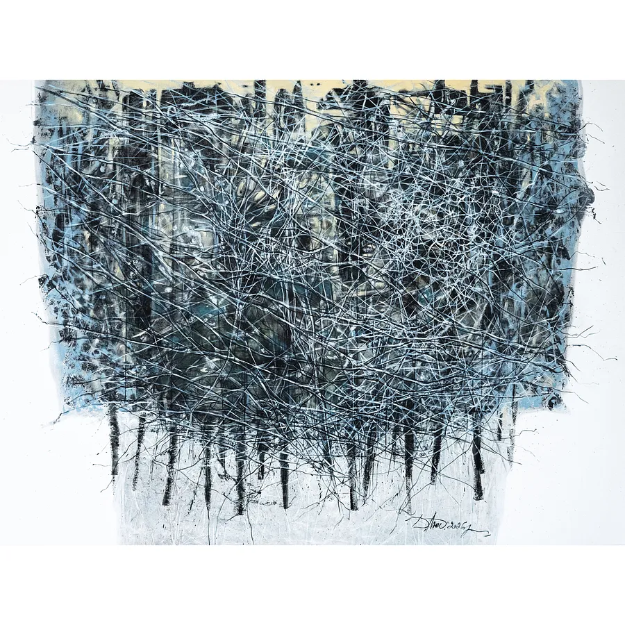 Image of Field of interactions by Liudmyla Davydenko, size: 120х160, made of oil/canvas, Painting medium, from Lviv, part of the Isolines series, priced at €2999