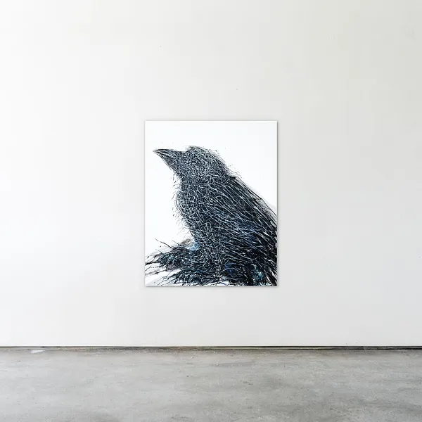 Image of Bird 2 by Liudmyla Davydenko, size: 100x80, made of oil/canvas, Painting medium, from Lviv, part of the Rhizome series, priced at €1200 Photo 2 of 2.