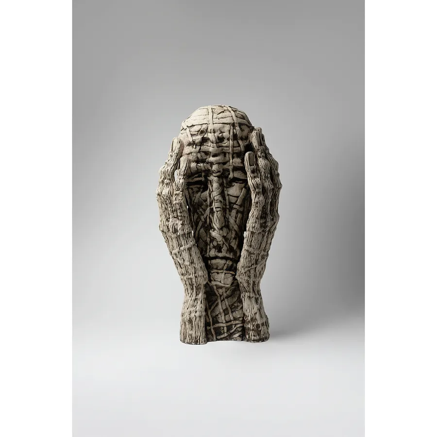 Image of Listen to yourself by Liudmyla Davydenko, size: 41х22х15, made of oil/canvas, Sculpture medium, from Lviv, part of the Holova/Head series, priced at €1200