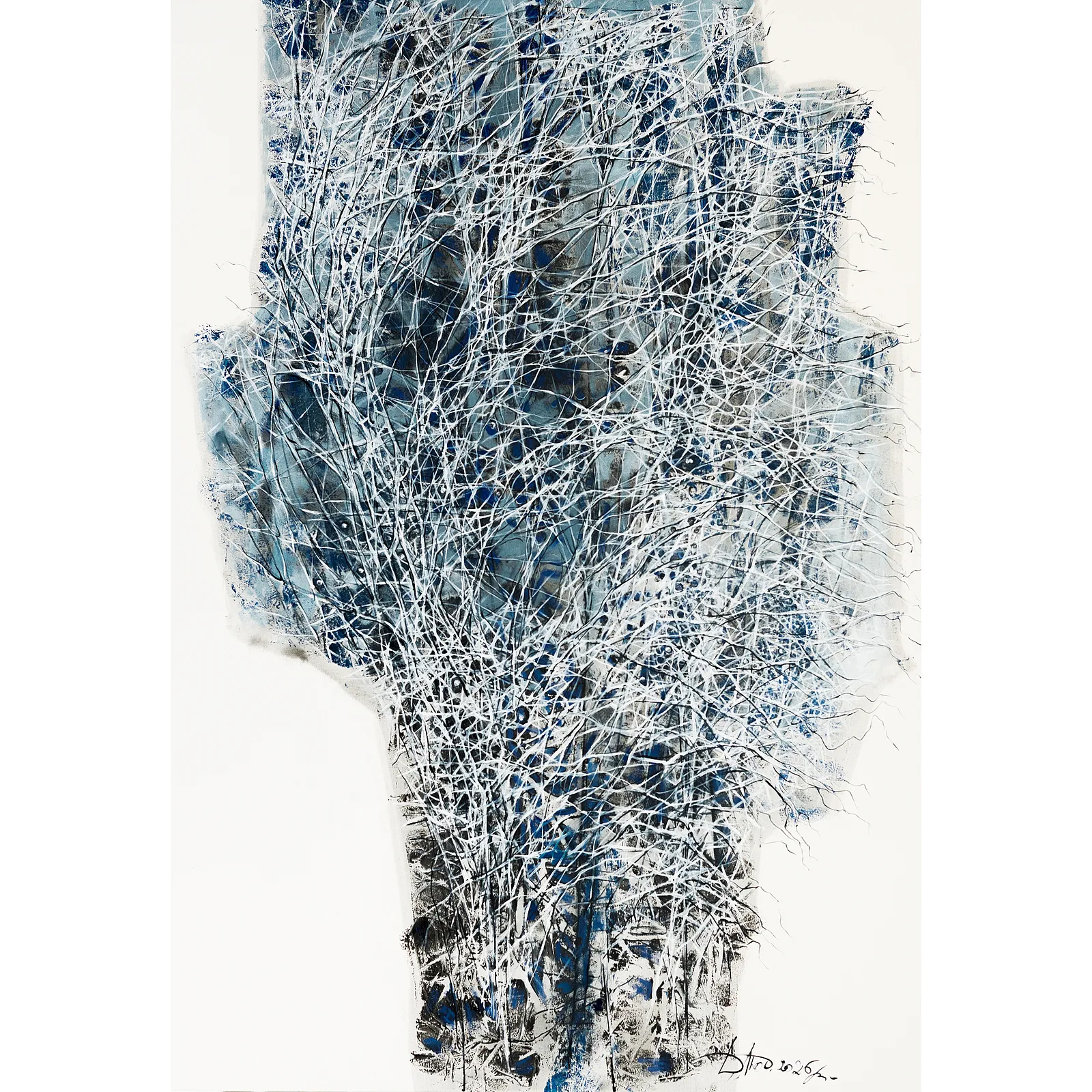 Image of Water tree by Liudmyla Davydenko, size: 120х160, made of oil / canvas, Painting medium, from Lviv, part of the Isolines series, priced at €3000 Photo 1 of 2.