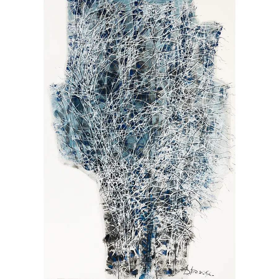 Image of Water tree by Liudmyla Davydenko, size: 120х160, made of oil / canvas, Painting medium, from Lviv, part of the Isolines series, priced at €3000