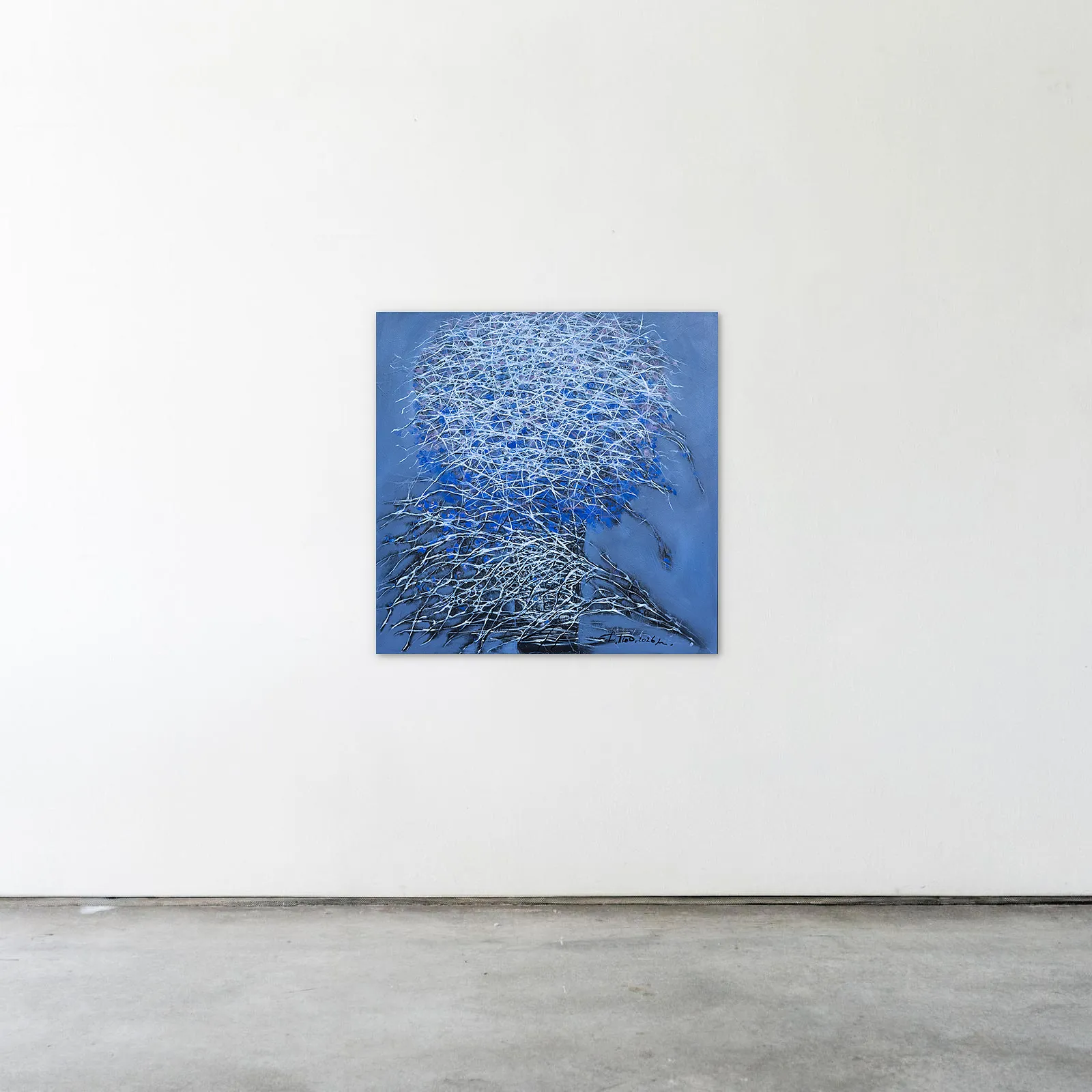 Image of Bush 2 by Liudmyla Davydenko, size: 70х70, made of oil/canvas, Painting medium, from Lviv, part of the Isolines series, priced at €800 Photo 2 of 2.