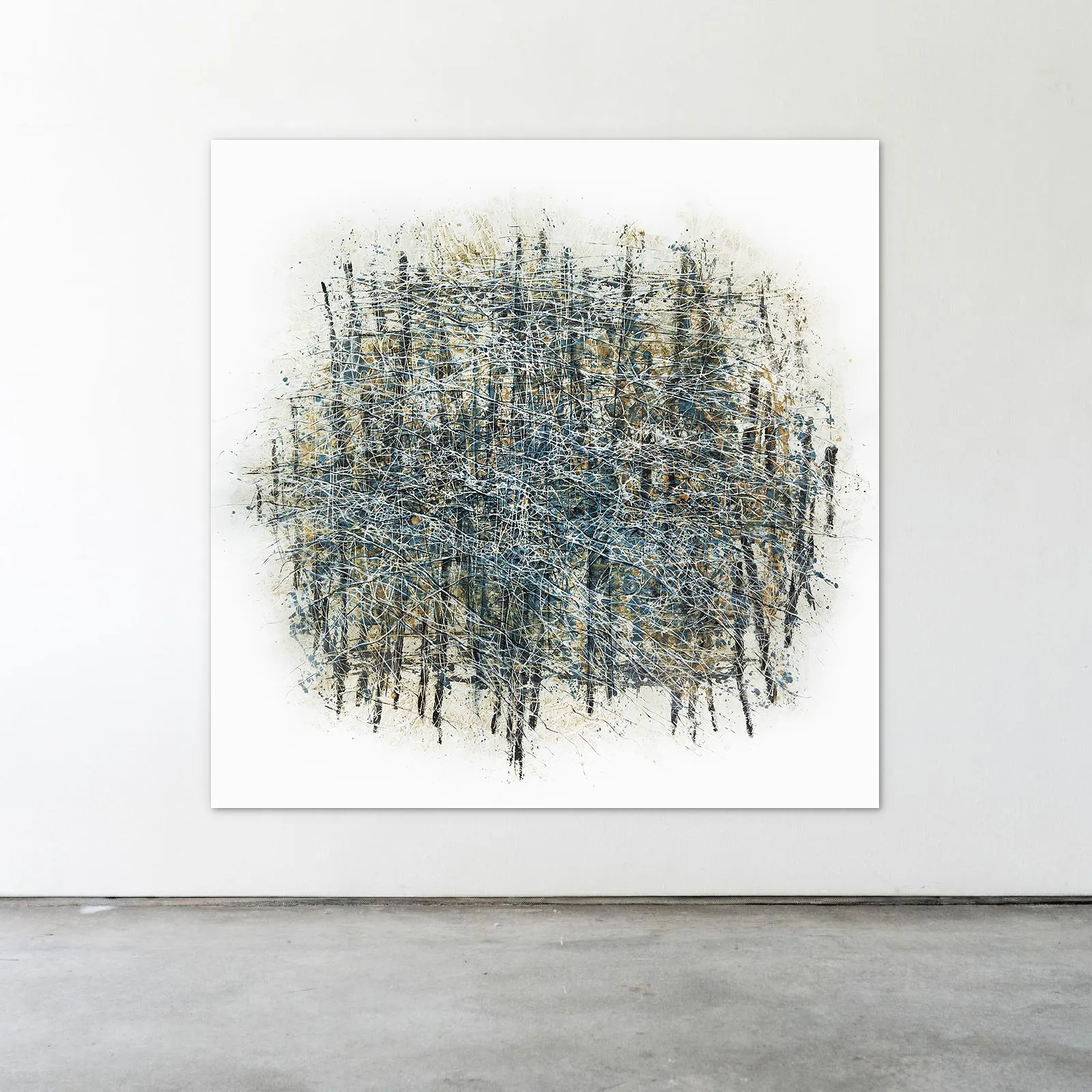 Image of Creation 1 by Liudmyla Davydenko, size: 200х200, made of oil/canvas, Painting medium, from Lviv, part of the Isolines series, priced at €6000 Photo 2 of 2.