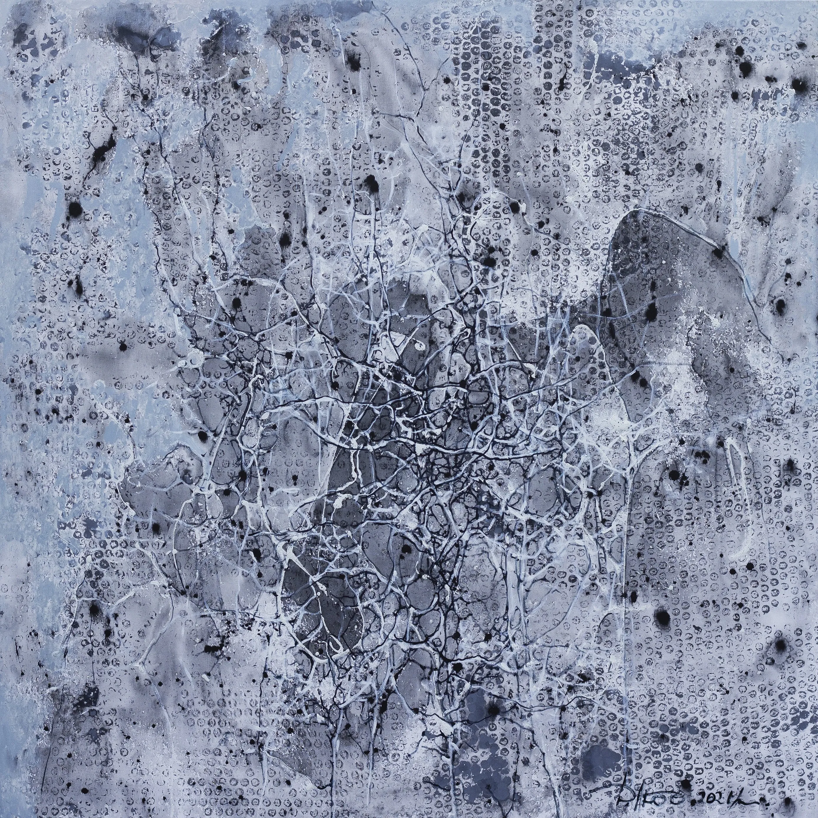 Зображення "Реверсія 2" від Людмила Давиденко, розмір: 100х100, матеріали: олія/полотно, медіум: Живопис, серія: Ізолінії, ціна: $1500