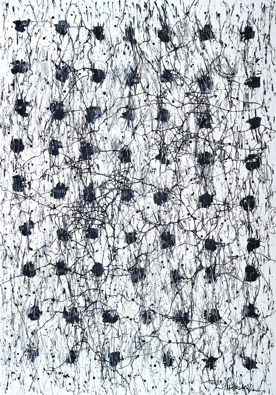 Image of Opposite 1 by Liudmyla Davydenko, size: 140х200, made of oil / canvas, Painting medium, part of the Synergetics series, priced at €4500 Photo 1 of 3.