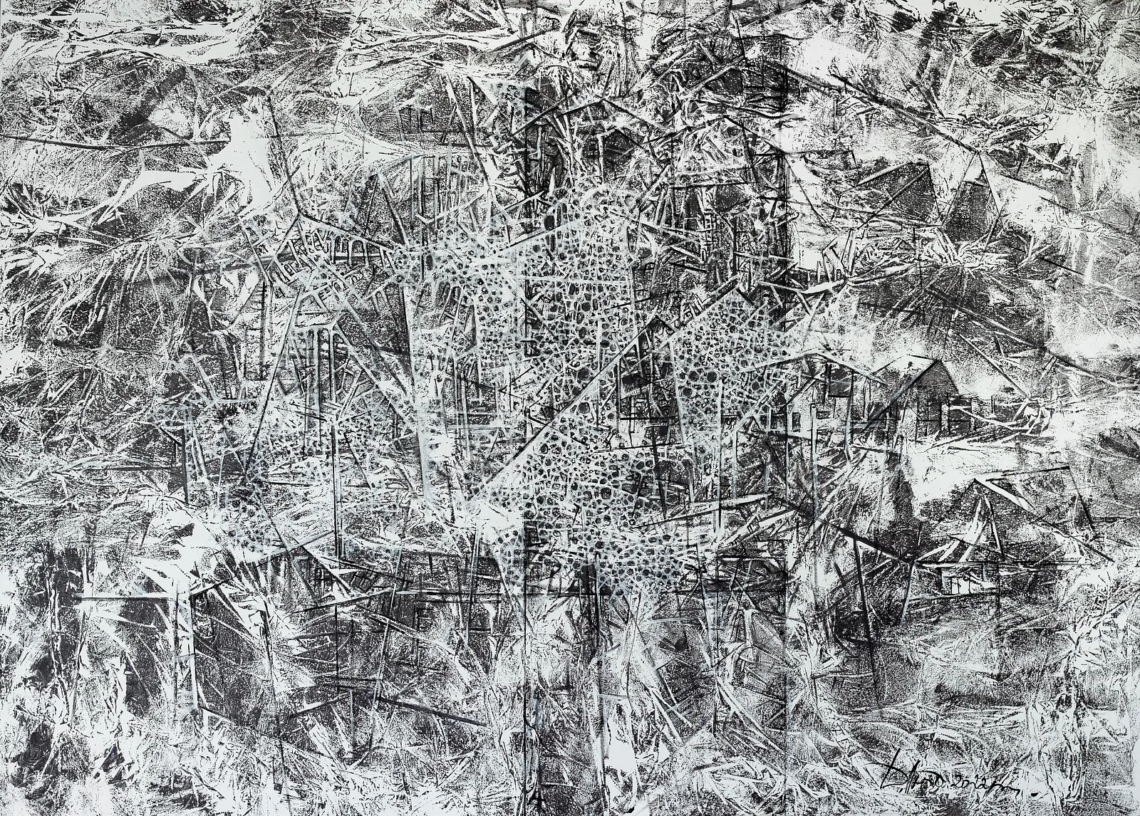 Image of Tinsel by Liudmyla Davydenko, size: 140x100, made of oil/canvas, Painting medium, part of the Isolines series, priced at €2500 Photo 1 of 2.
