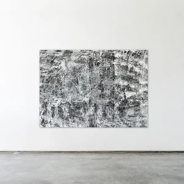 Image of Tinsel by Liudmyla Davydenko, size: 140x100, made of oil/canvas, Painting medium, part of the Isolines series, priced at €2500 Photo 2 of 2.