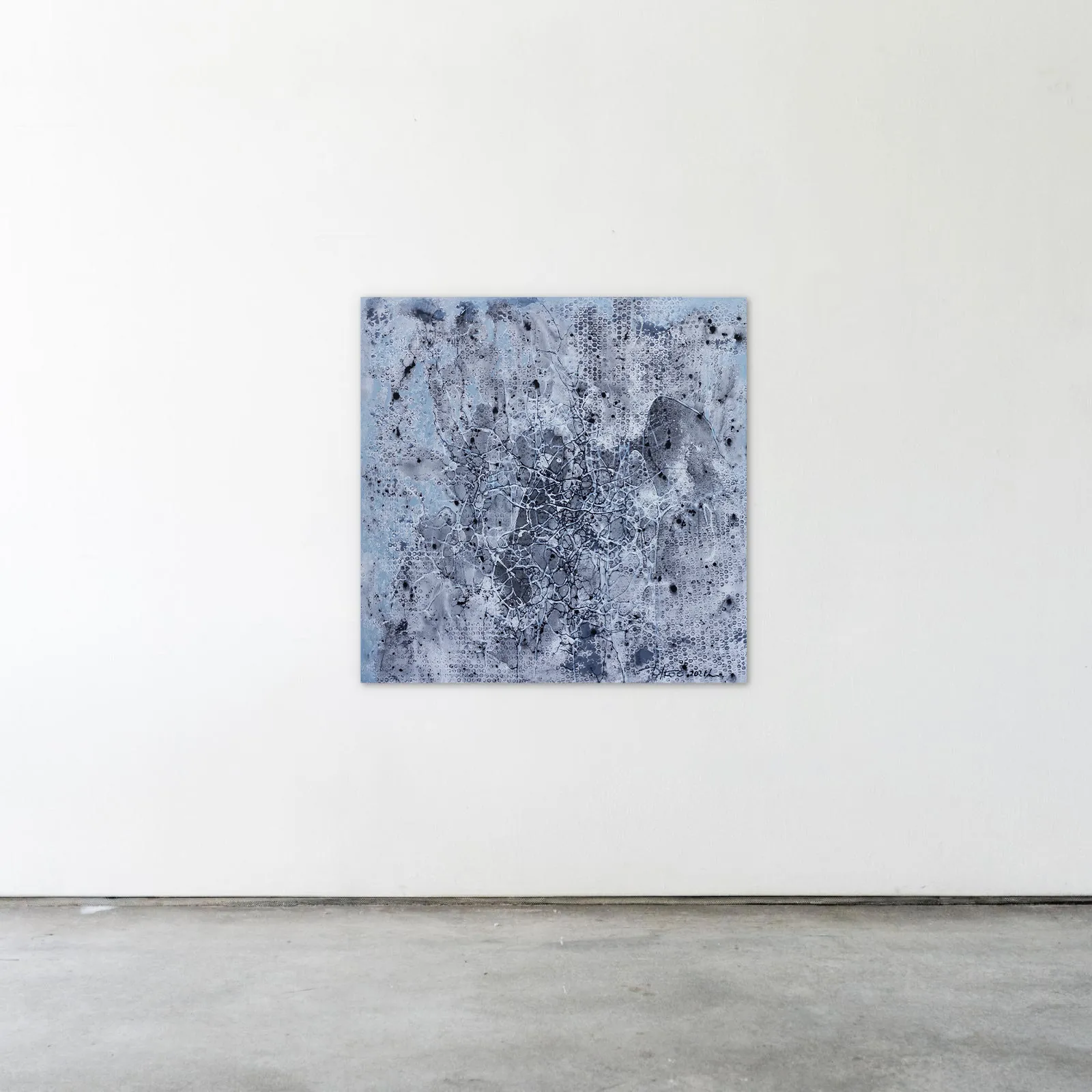 Image of Reversion 2 by Liudmyla Davydenko, size: 100х100, made of oil/canvas, Painting medium, part of the Isolines series, priced at $1500 Photo 2 of 2.