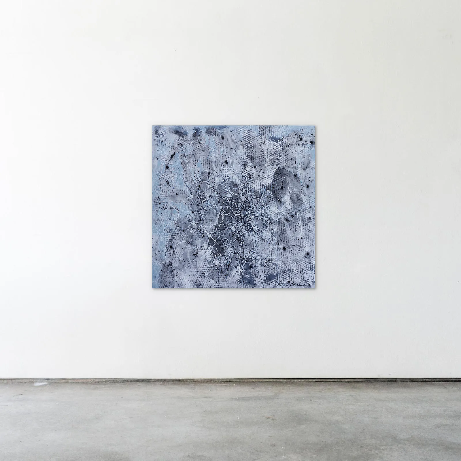 Image of Reversion 2 by Liudmyla Davydenko, size: 100х100, made of oil/canvas, Painting medium, part of the Isolines series, priced at $1500 Photo 2 of 2.