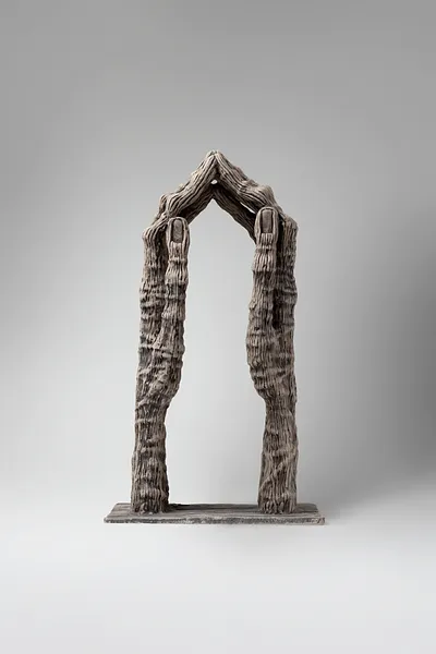 Зображення "Укриття 3" від Людмила Давиденко, розмір: 38х21,5х14, матеріали: Шамот, глазуровка, медіум: Скульптура, місто: Львів, серія: Голова, ціна: $600 Фото 2 з 3.