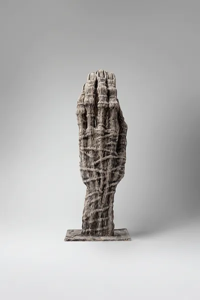 Зображення "Укриття 3" від Людмила Давиденко, розмір: 38х21,5х14, матеріали: Шамот, глазуровка, медіум: Скульптура, місто: Львів, серія: Голова, ціна: $600 Фото 3 з 3.