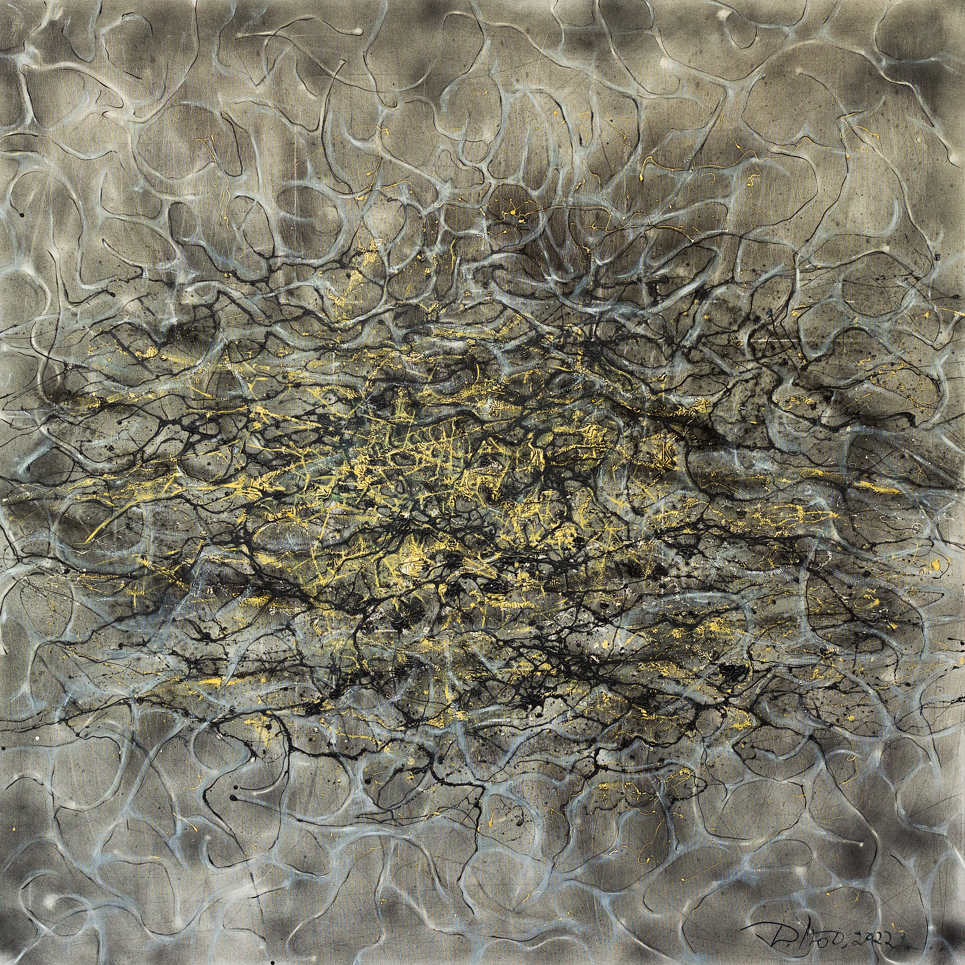 Image of Penetration 1 by Liudmyla Davydenko, size: 140х140, made of oil/canvas, Painting medium, part of the Isolines series, priced at €3000