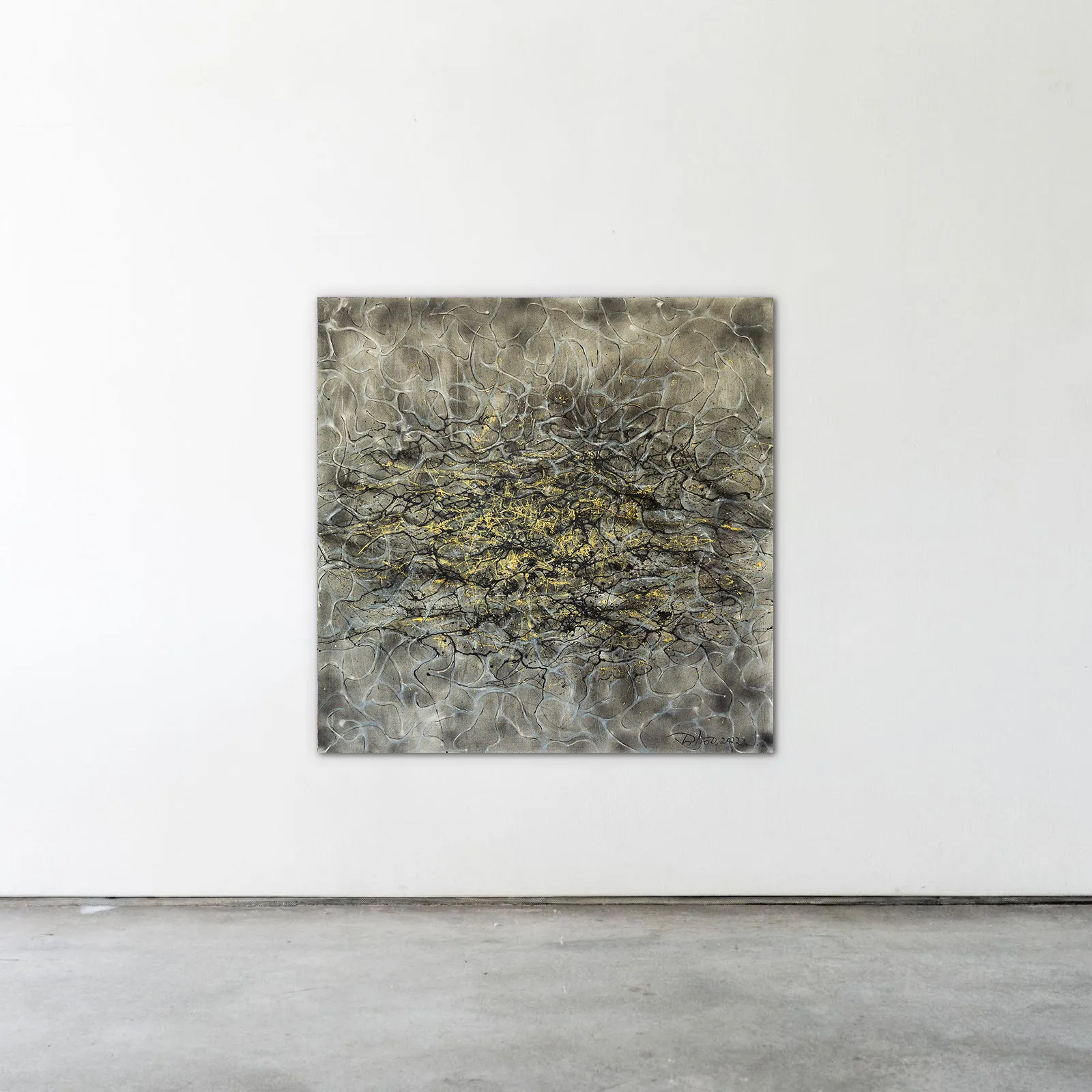 Зображення "Проникнення 1" від Людмила Давиденко, розмір: 140х140, матеріали: олія/картон, медіум: Живопис, серія: Ізолінії, ціна: €3000 Фото 2 з 2.