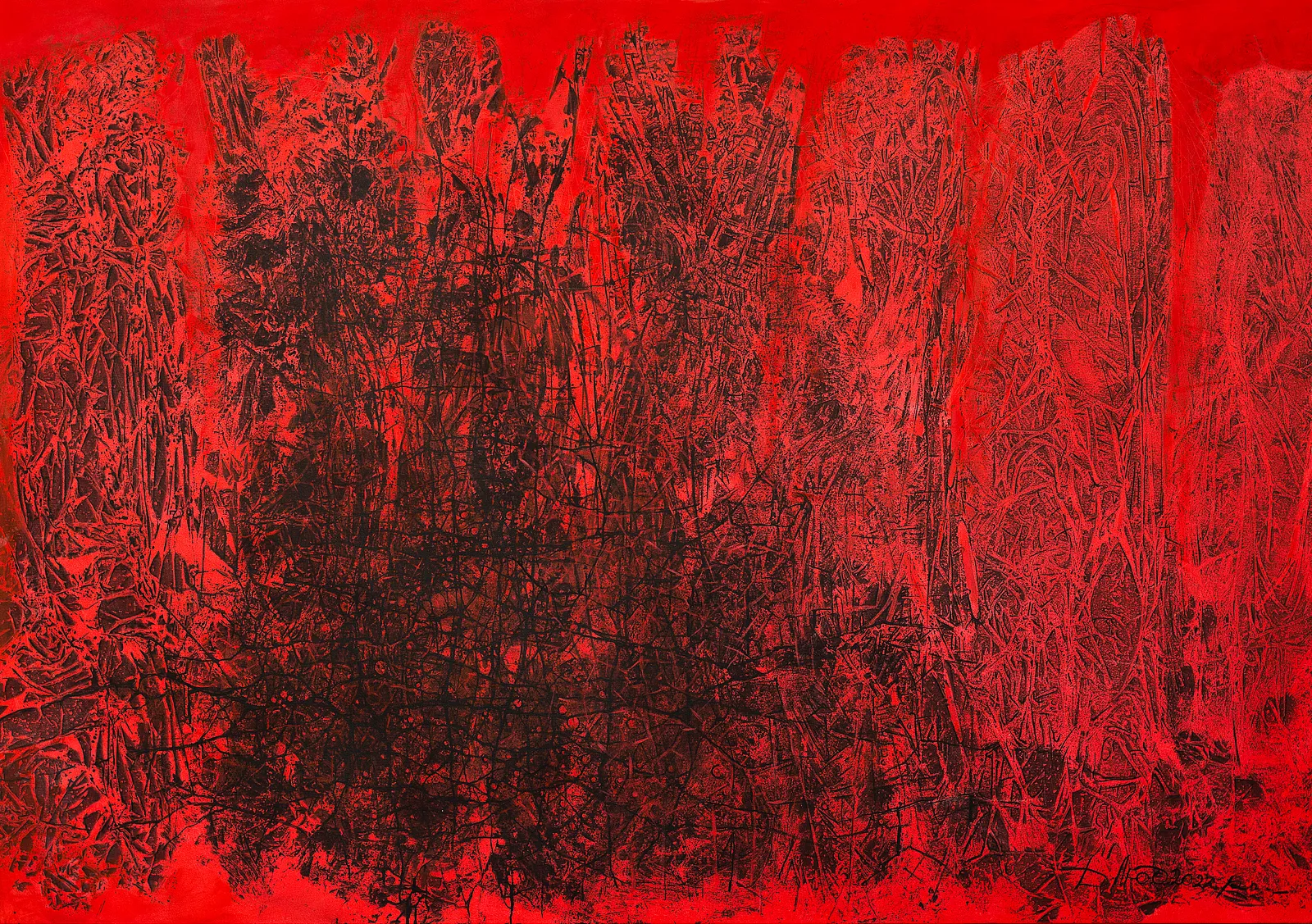 Image of Flame by Liudmyla Davydenko, size: 140х200, made of oil/canvas, Painting medium, part of the Synergetics series, priced at €4500 Photo 1 of 3.
