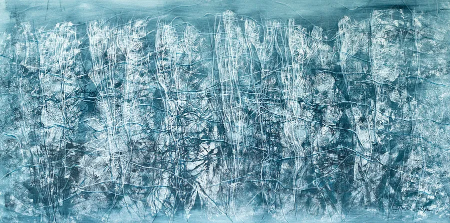 Image of Deep water by Liudmyla Davydenko, size: 200х100 см, made of oil/canvas, Painting medium, part of the Rhizome series, priced at $3000 Photo 1 of 2.