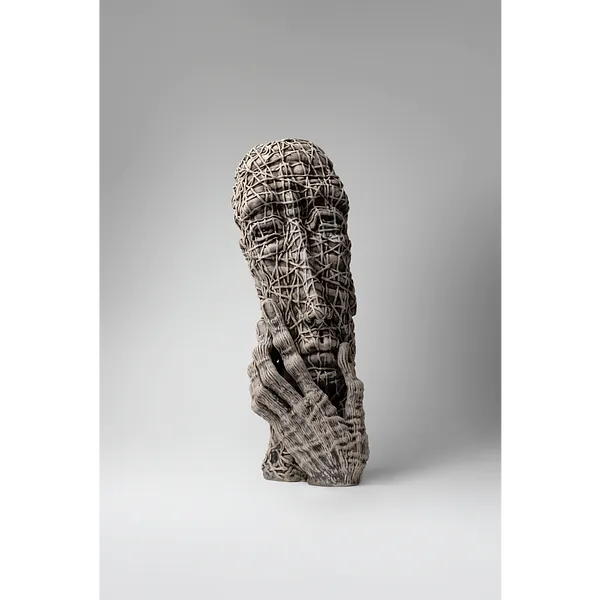 Image of Dream by Ludmyla Davydenko, size: 45х14х17 см, made of chamotte, glaze, Sculpture medium, part of the Holova/Head series, priced at $1000