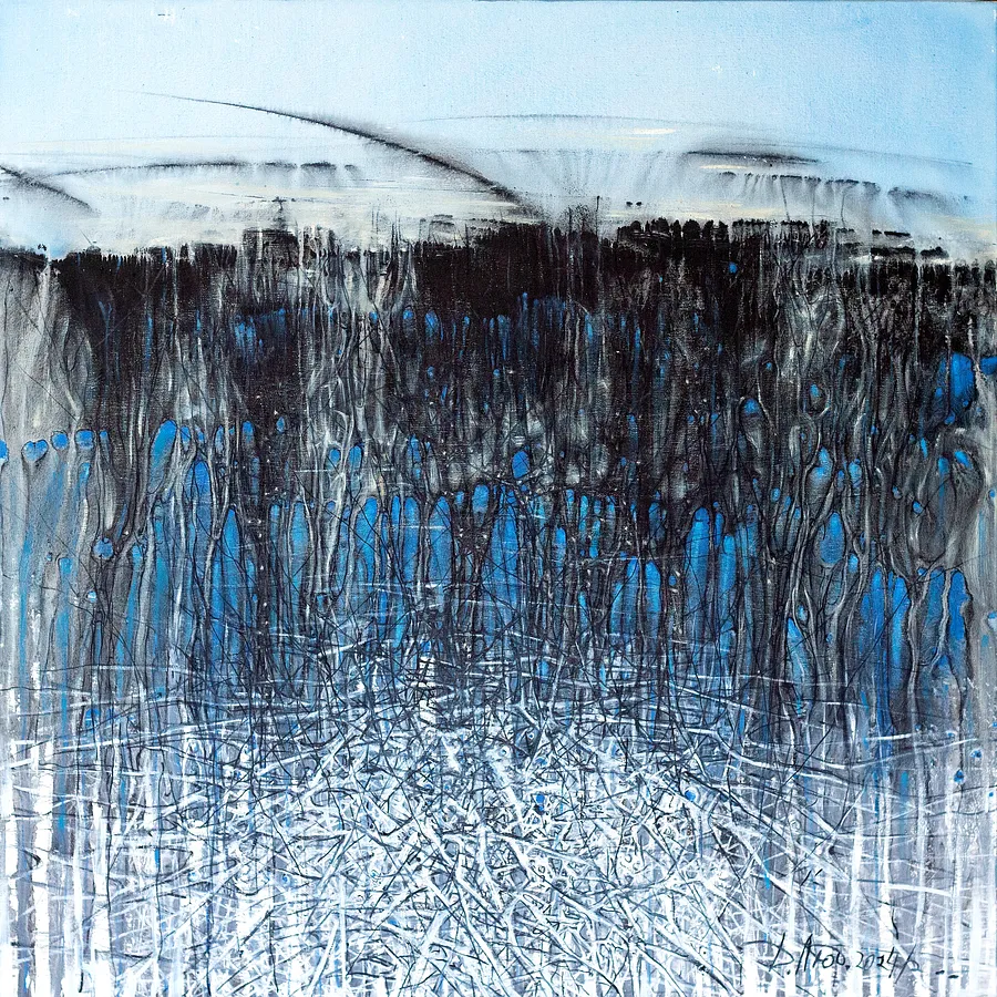 Image of Land 2 by Liudmyla Davydenko, size: 100х100, made of oil/canvas, Painting medium, part of the Synergetics series, priced at €1500