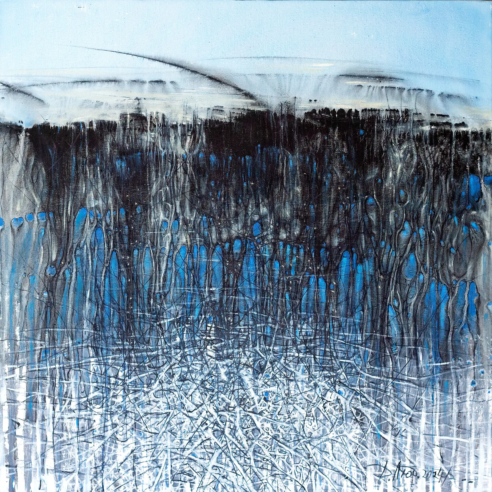 Image of Land 2 by Liudmyla Davydenko, size: 100х100, made of oil/canvas, Painting medium, part of the Synergetics series, priced at €1500 Photo 1 of 2.