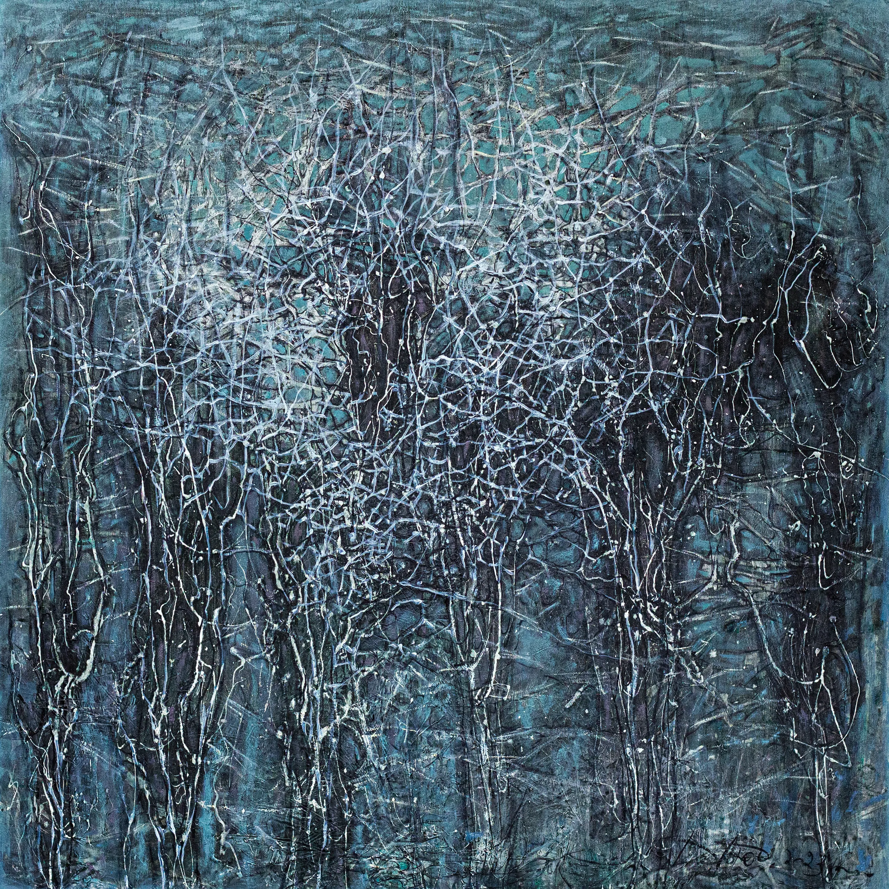Image of Depth 2 by Liudmyla Davydenko, size: 100х100, made of oil/canvas, Painting medium, part of the Isolines series, priced at €1500