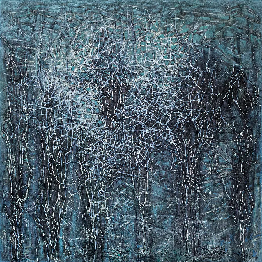 Image of Depth 2 by Liudmyla Davydenko, size: 100х100 см, made of oil/canvas, Painting medium, part of the Isolines series, priced at $1500 Photo 1 of 2.