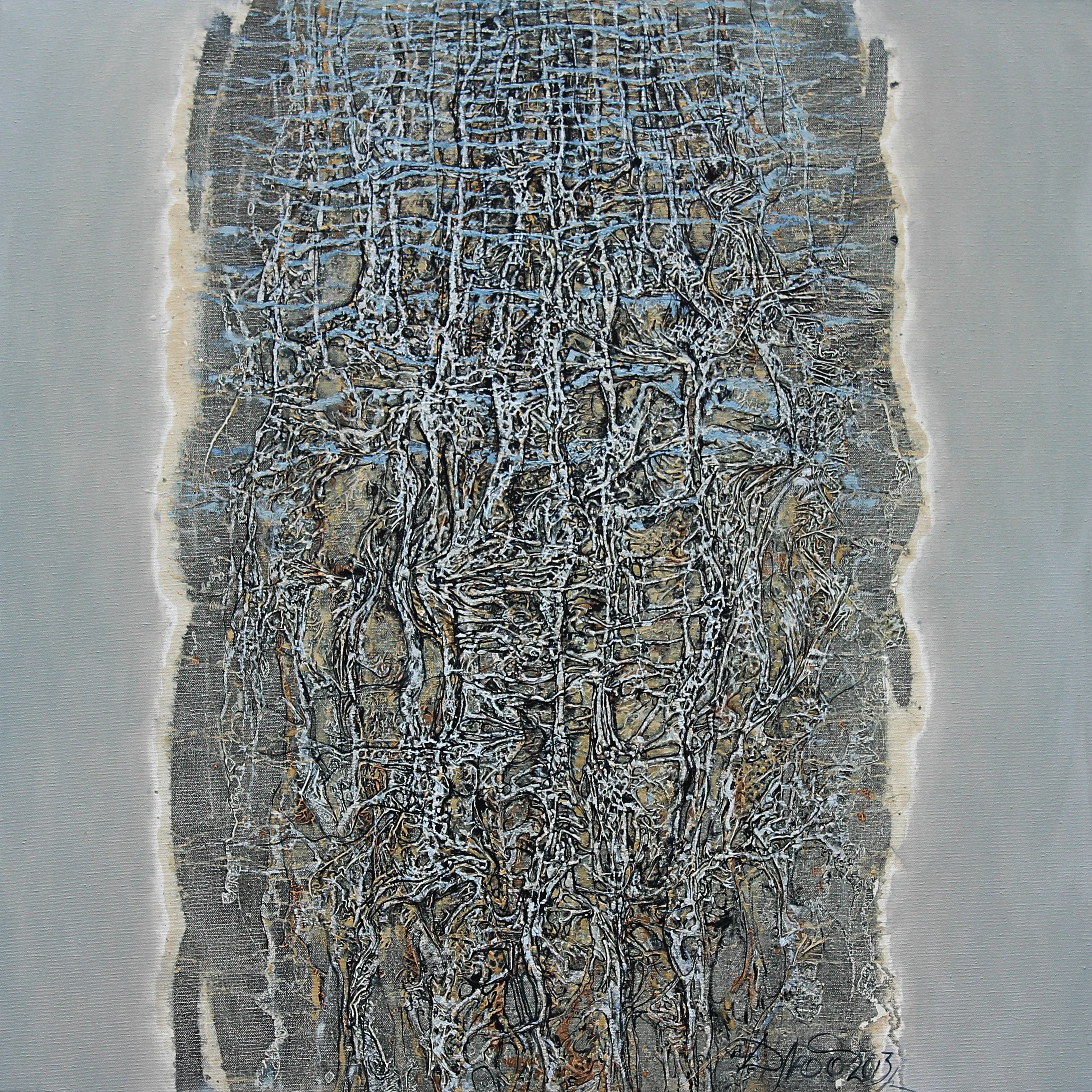 Image of Morning 2 by Liudmyla Davydenko, size: 100x100, made of oil/canvas, Painting medium, part of the Rhizome series, priced at €1500