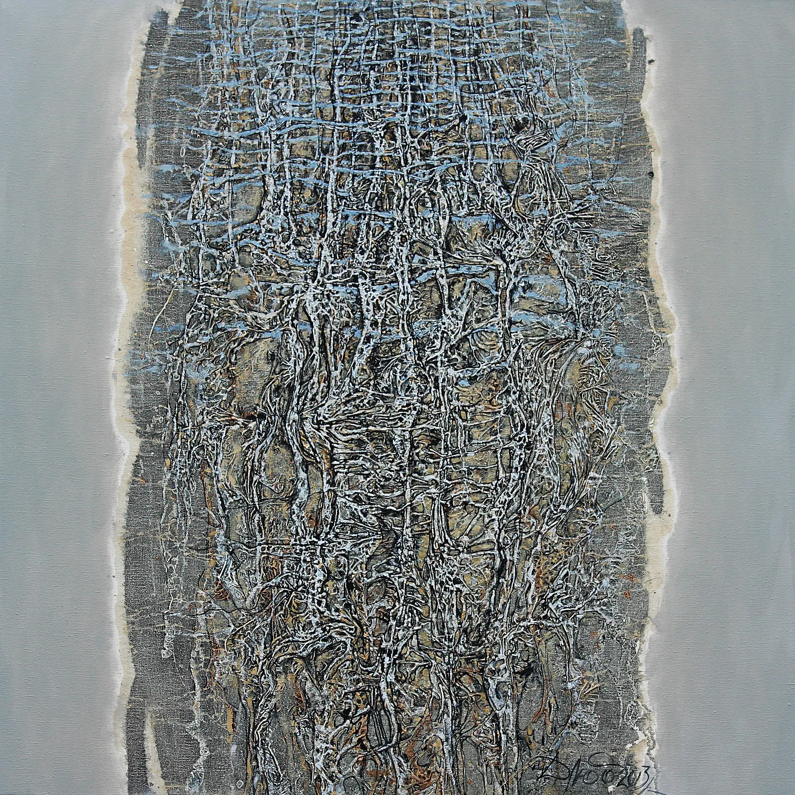 Image of Morning 2 by Liudmyla Davydenko, size: 100x100, made of oil/canvas, Painting medium, part of the Rhizome series, priced at €1500 Photo 1 of 2.