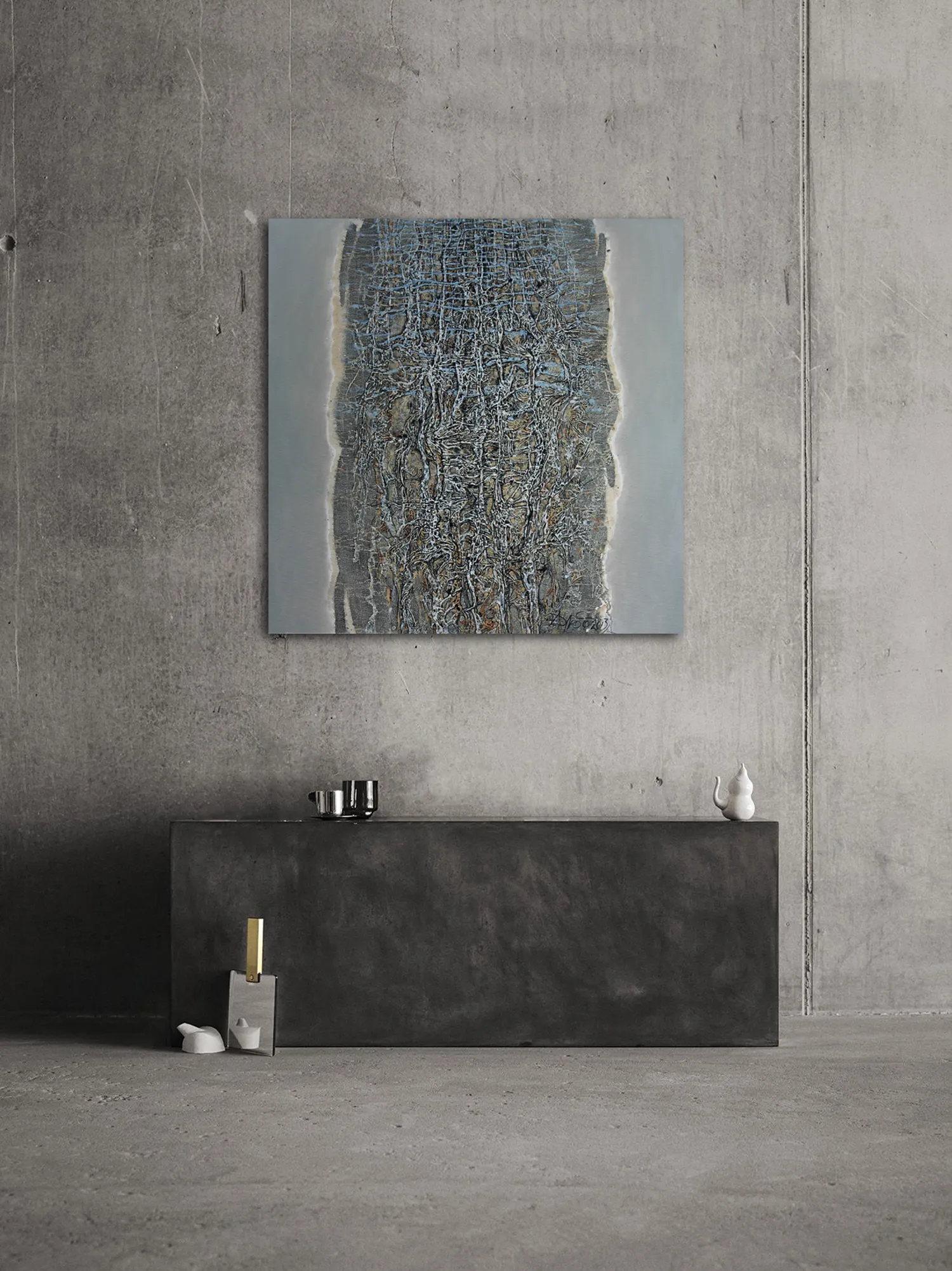 Image of Morning 2 by Liudmyla Davydenko, size: 100x100, made of oil/canvas, Painting medium, part of the Rhizome series, priced at €1500 Photo 2 of 2.