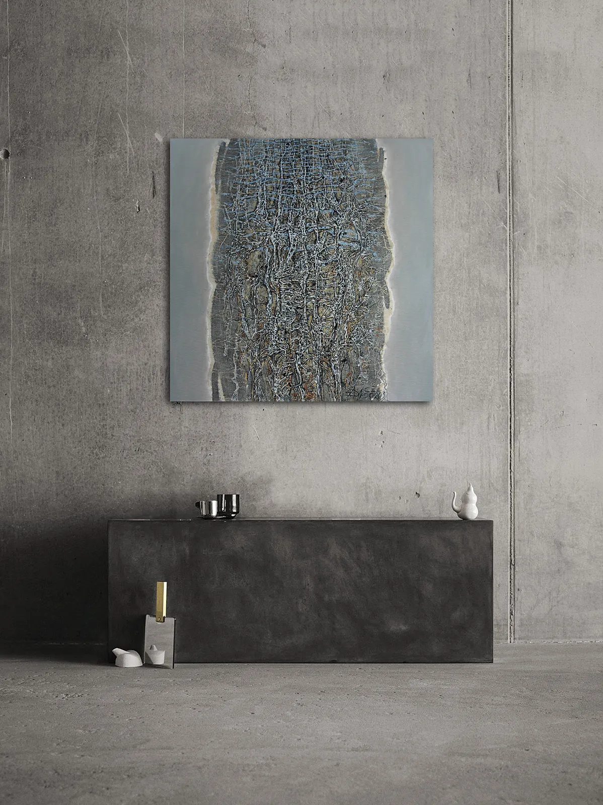 Image of Morning 2 by Liudmyla Davydenko, size: 100x100, made of oil/canvas, Painting medium, part of the Rhizome series, priced at €1500 Photo 2 of 2.