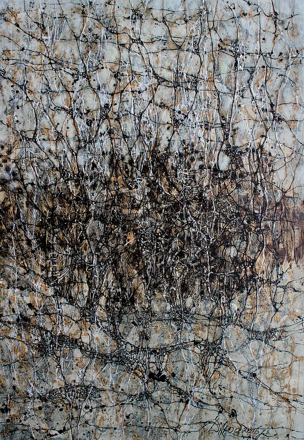 Image of Rhizome by Liudmyla Davydenko, size: 95х130, made of oil/canvas, Painting medium, part of the Rhizome series, priced at $2000 Photo 1 of 2.