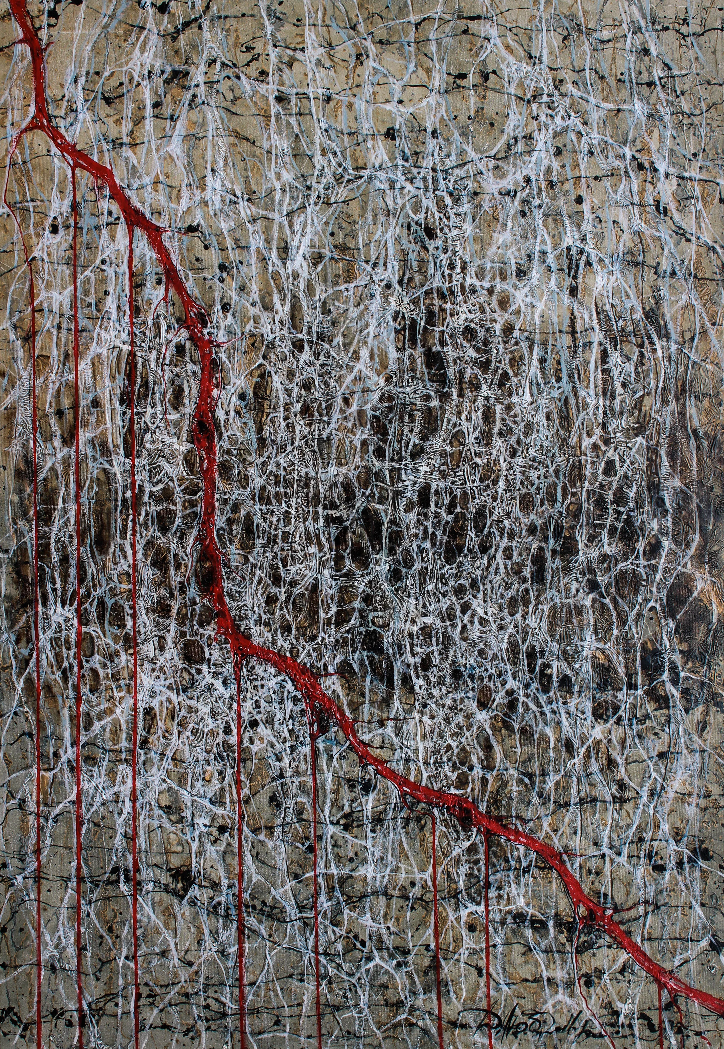 Image of Lava by Liudmyla Davydenko, size: 95х130, made of oil/canvas, Painting medium, part of the Rhizome series, priced at €2500