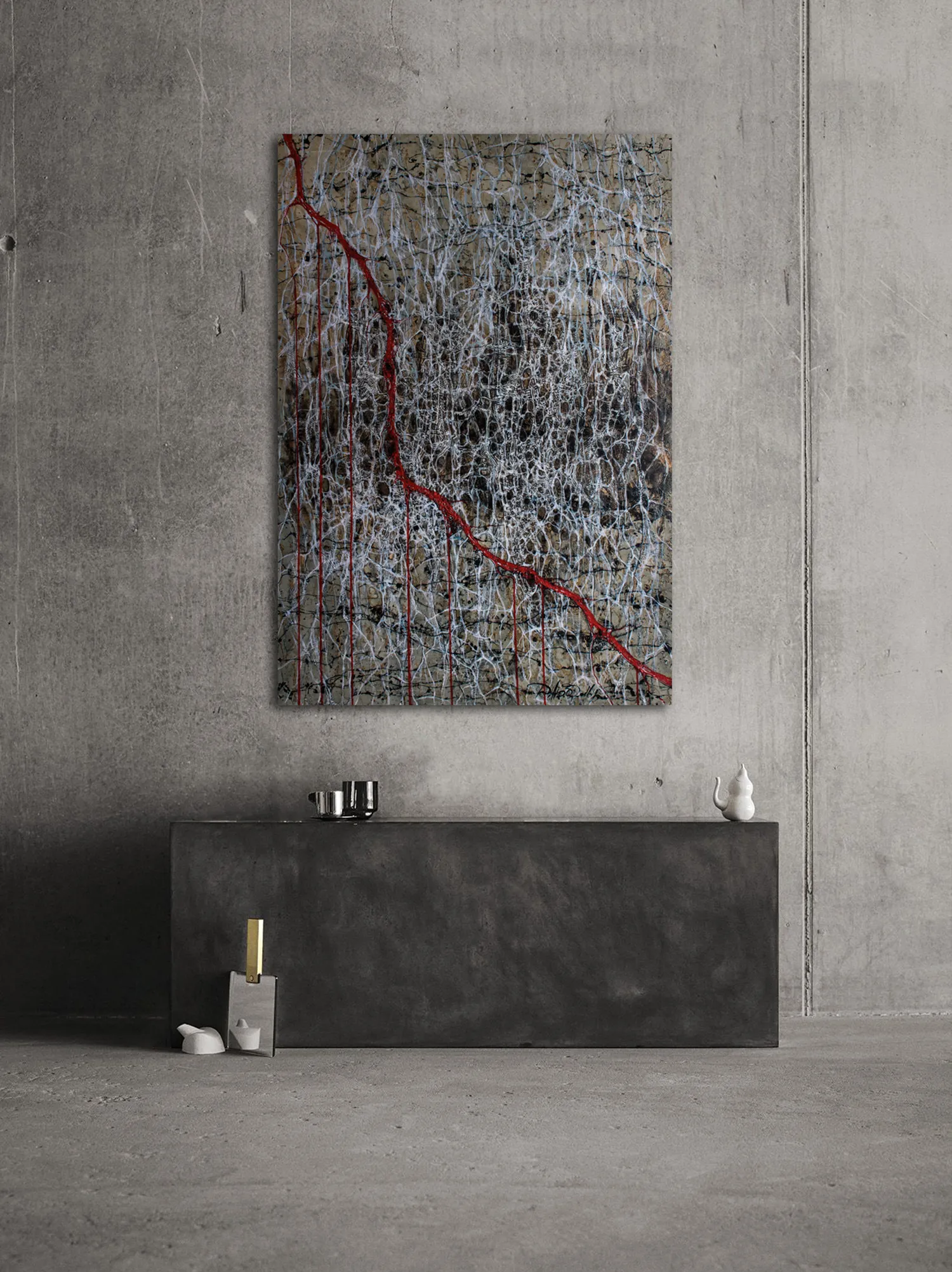 Image of Lava by Liudmyla Davydenko, size: 95х130, made of oil/canvas, Painting medium, part of the Rhizome series, priced at €2500 Photo 2 of 2.