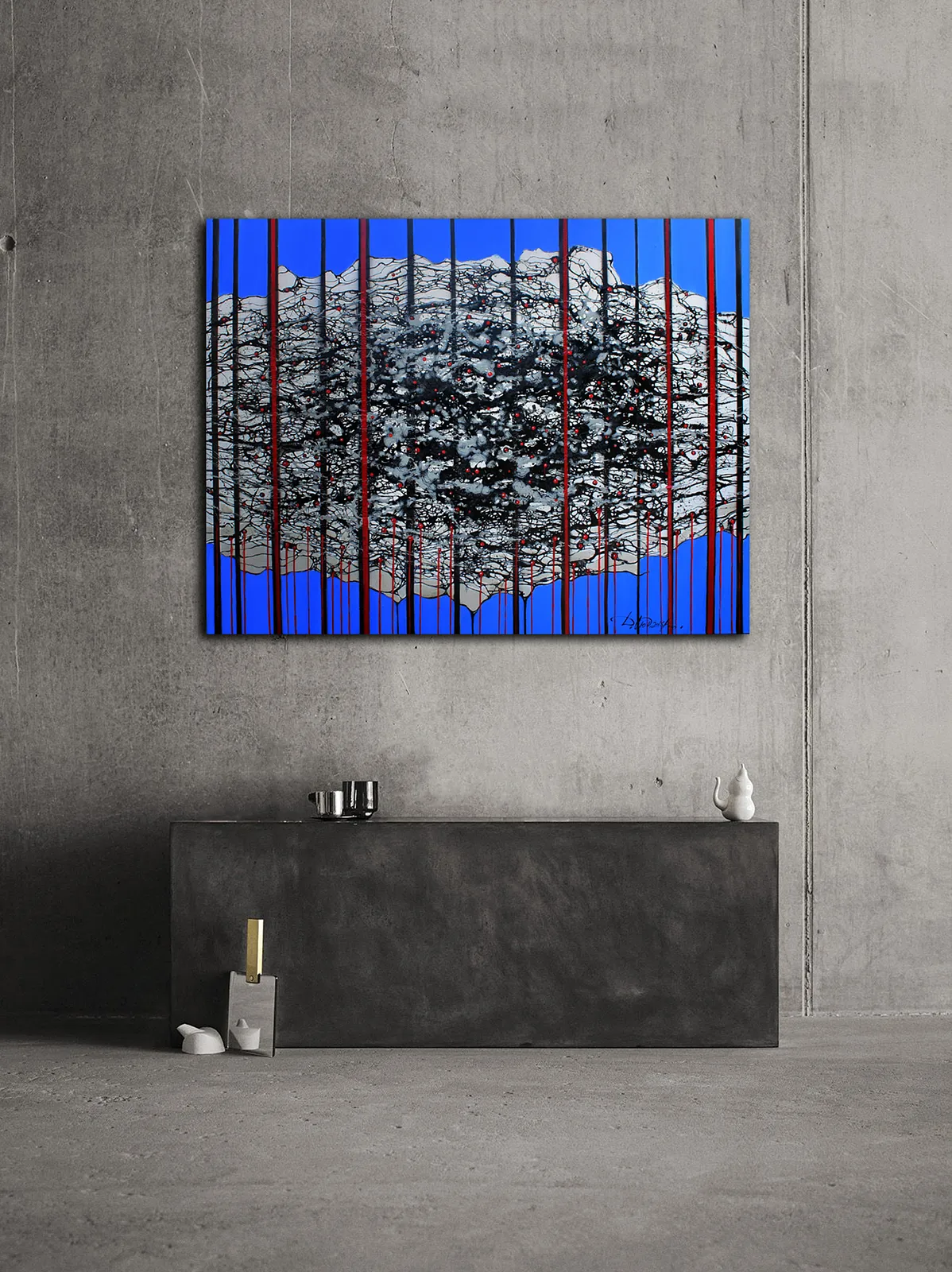 Image of Stigmata warm by Liudmyla Davydenko, size: 100х130, made of oil/canvas, Painting medium, part of the Rhizome series, priced at €2000 Photo 2 of 2.