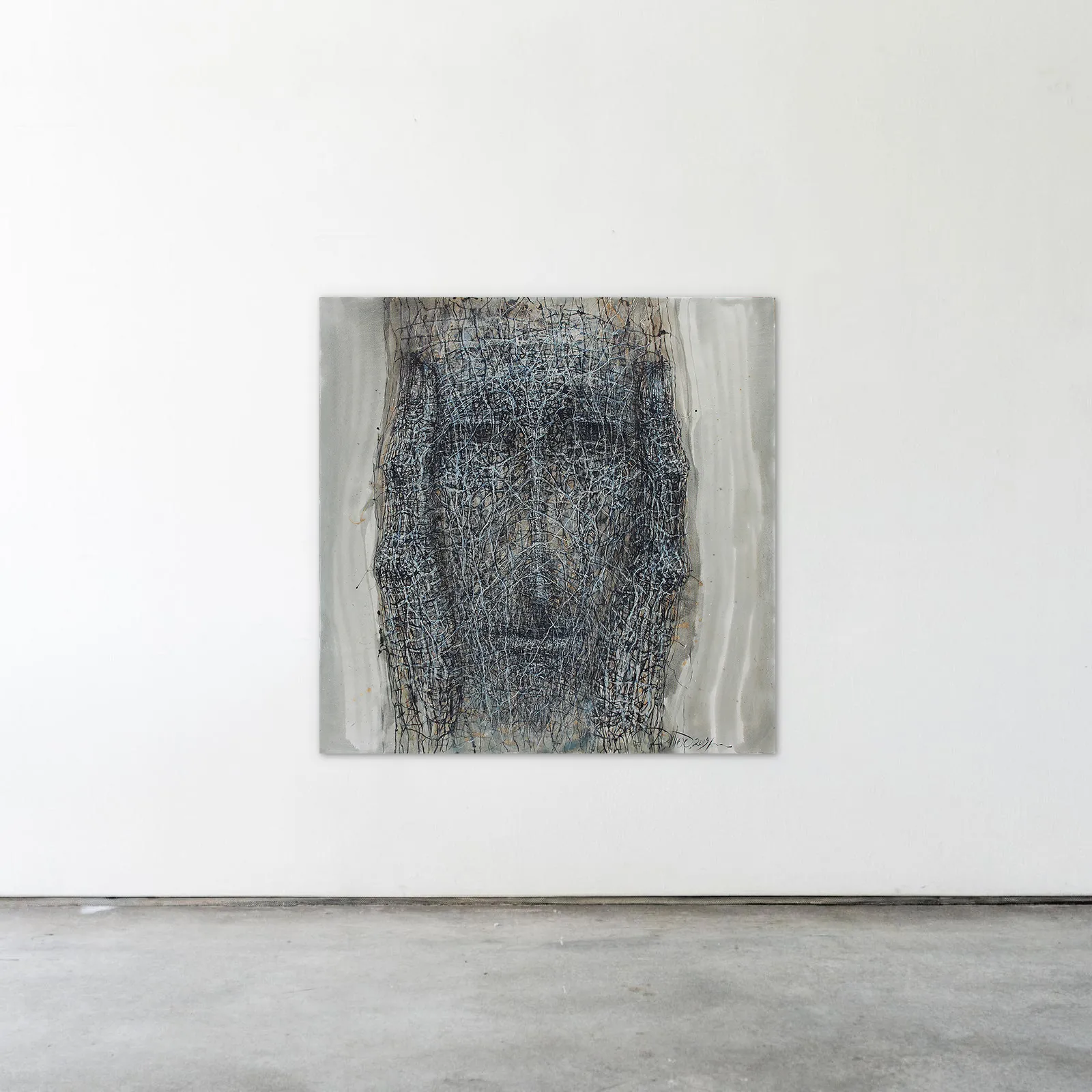 Image of Do not heard by Liudmyla Davydenko, size: 140х140, made of oil/canvas, Painting medium, part of the Holova/Head series, priced at €3000 Photo 2 of 2.