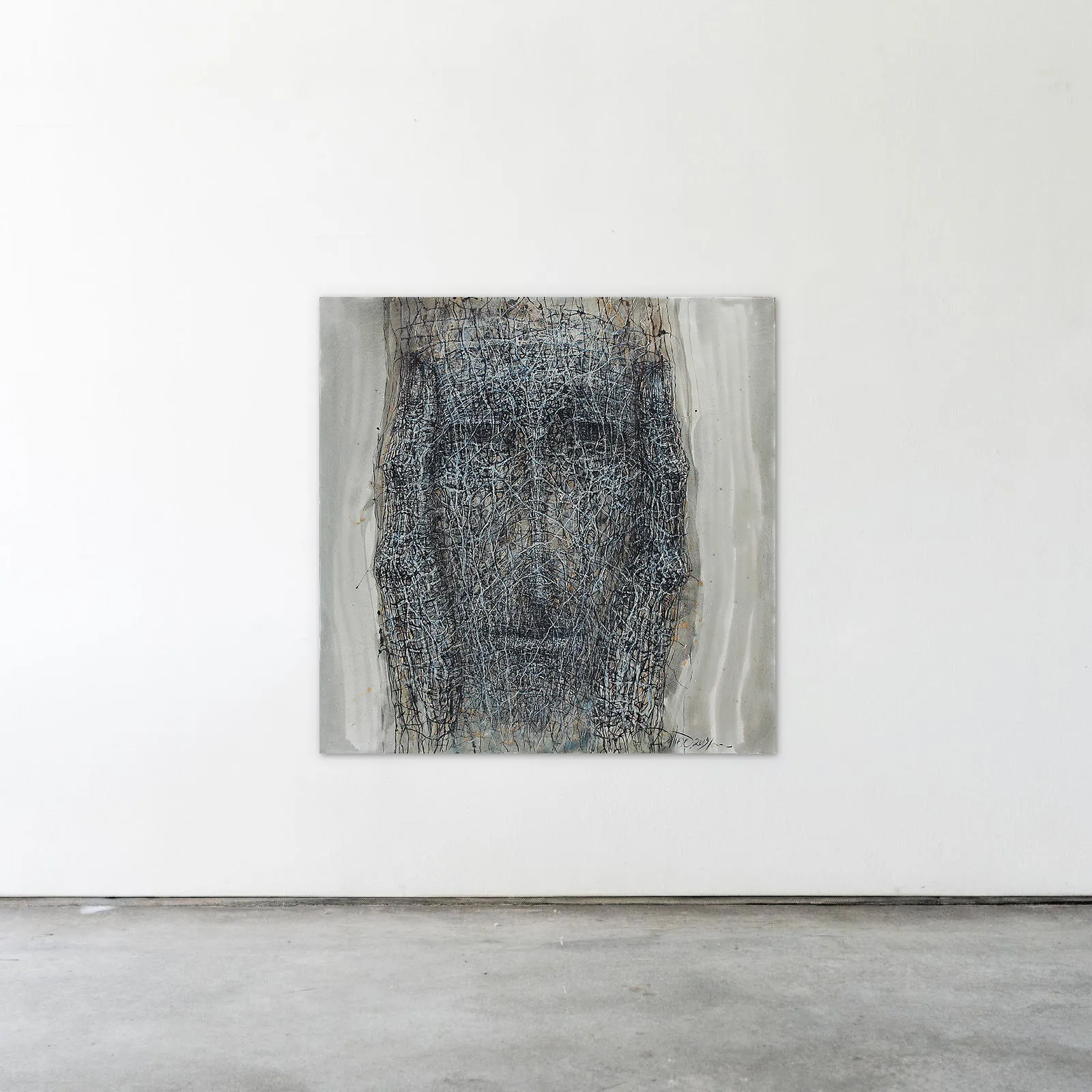 Image of Do not heard by Liudmyla Davydenko, size: 140х140, made of oil/canvas, Painting medium, part of the Holova/Head series, priced at €3000 Photo 2 of 2.