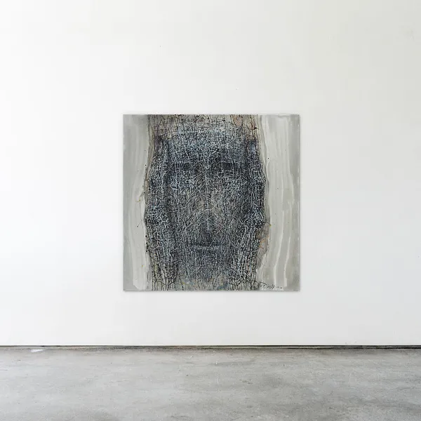 Image of Do not heard by Liudmyla Davydenko, size: 140х140, made of oil/canvas, Painting medium, part of the Holova/Head series, priced at €3000 Photo 2 of 2.