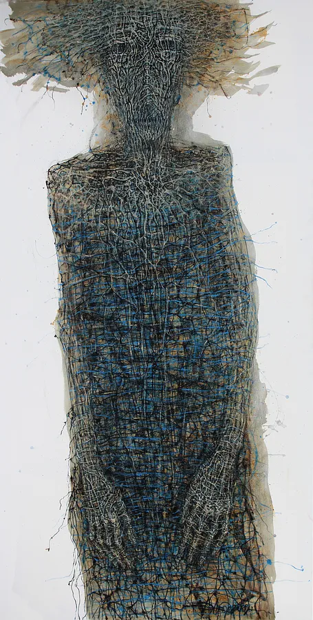 Image of Wickered and tangled by Liudmyla Davydenko, size: 100х200, made of oil/canvas, Painting medium, part of the Holova/Head series, priced at €3500 Photo 1 of 2.