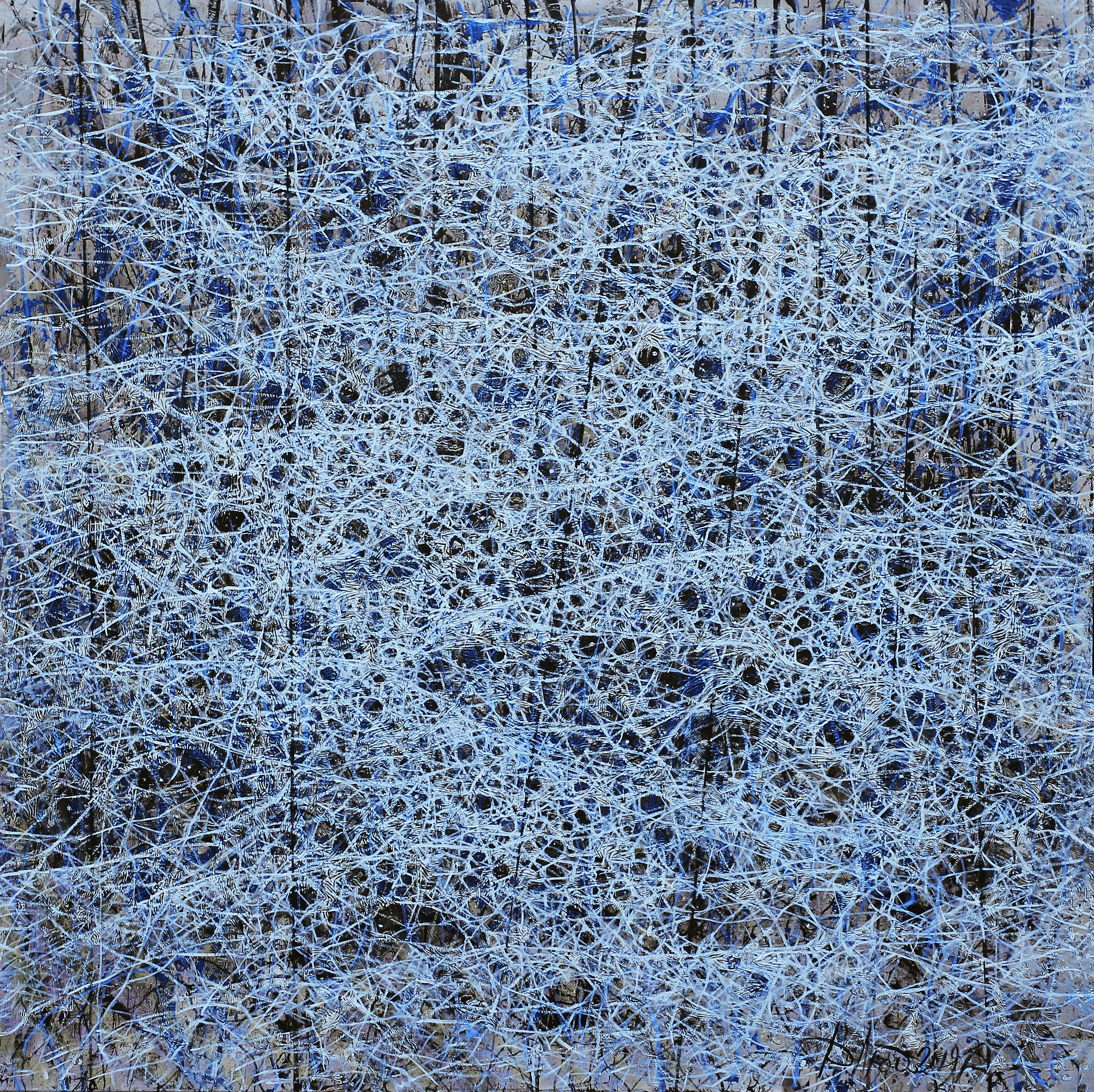 Image of Waves 1 by Liudmyla Davydenko, size: 140х140, made of oil/canvas, Painting medium, part of the Rhizome series, priced at €3000