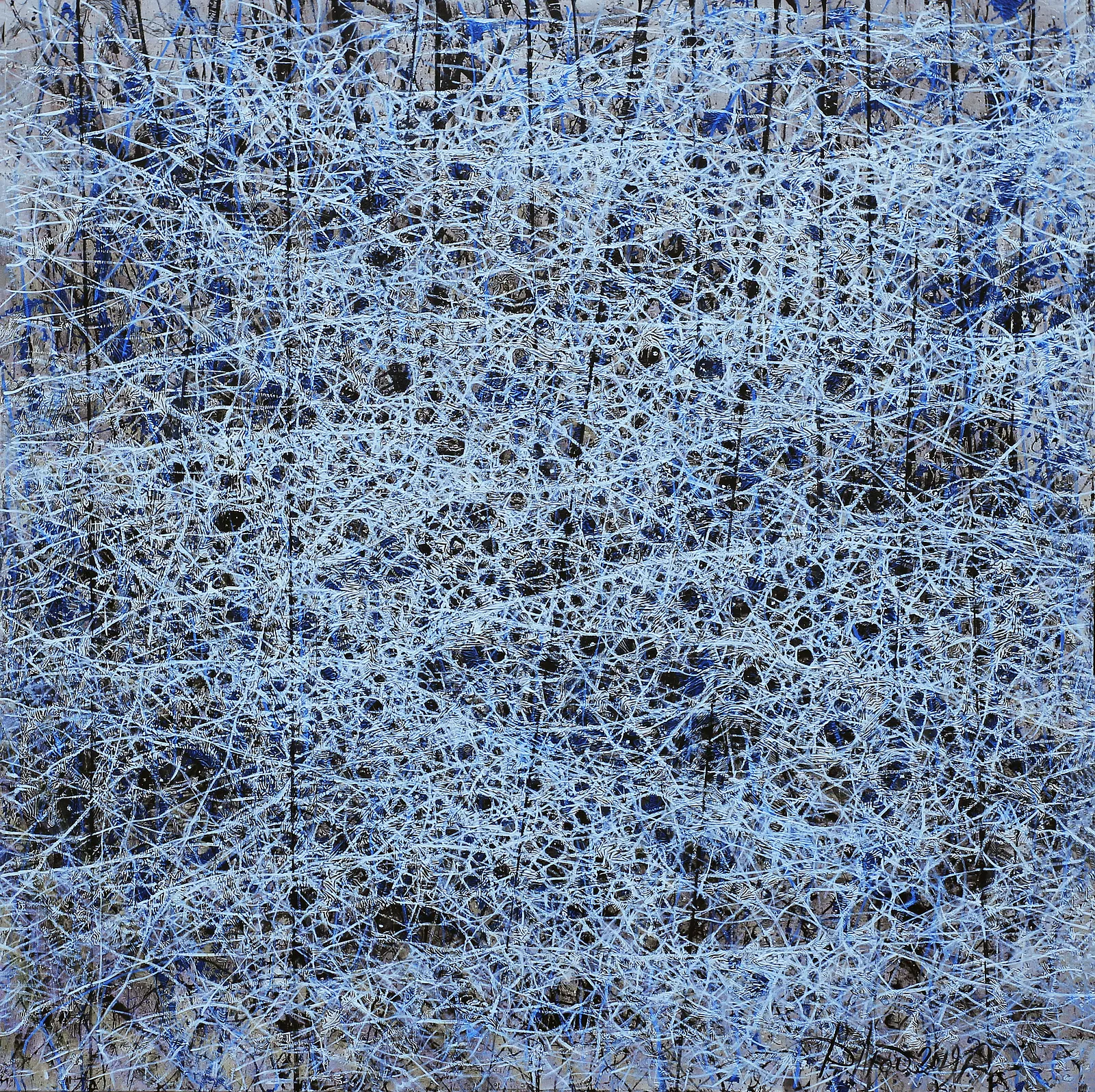 Image of Waves 1 by Liudmyla Davydenko, size: 140х140, made of oil/canvas, Painting medium, part of the Rhizome series, priced at €3000 Photo 1 of 3.