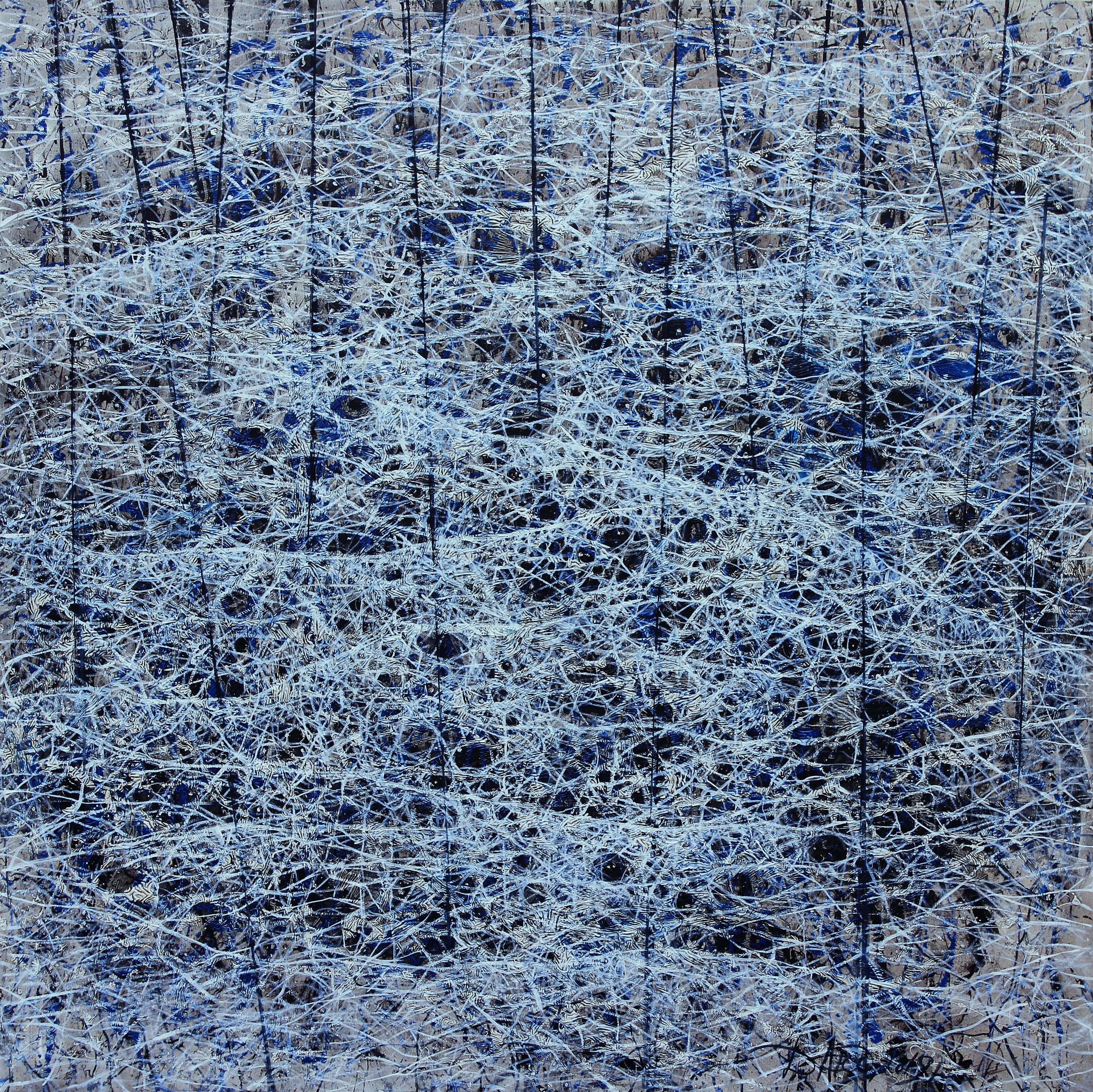 Image of Waves 2 by Liudmyla Davydenko, size: 140х140, made of oil/canvas, Painting medium, part of the Rhizome series, priced at €3000