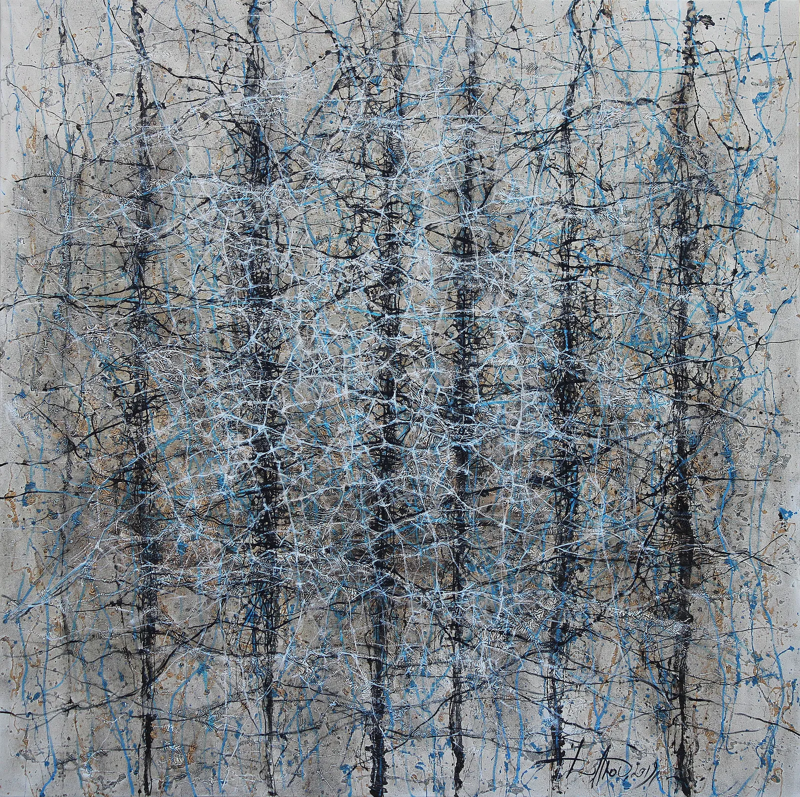 Image of Ізоплети 2 by Liudmyla Davydenko, size: 140х140, made of oil/canvas, Painting medium, part of the Isolines series, priced at €3000 Photo 1 of 2.