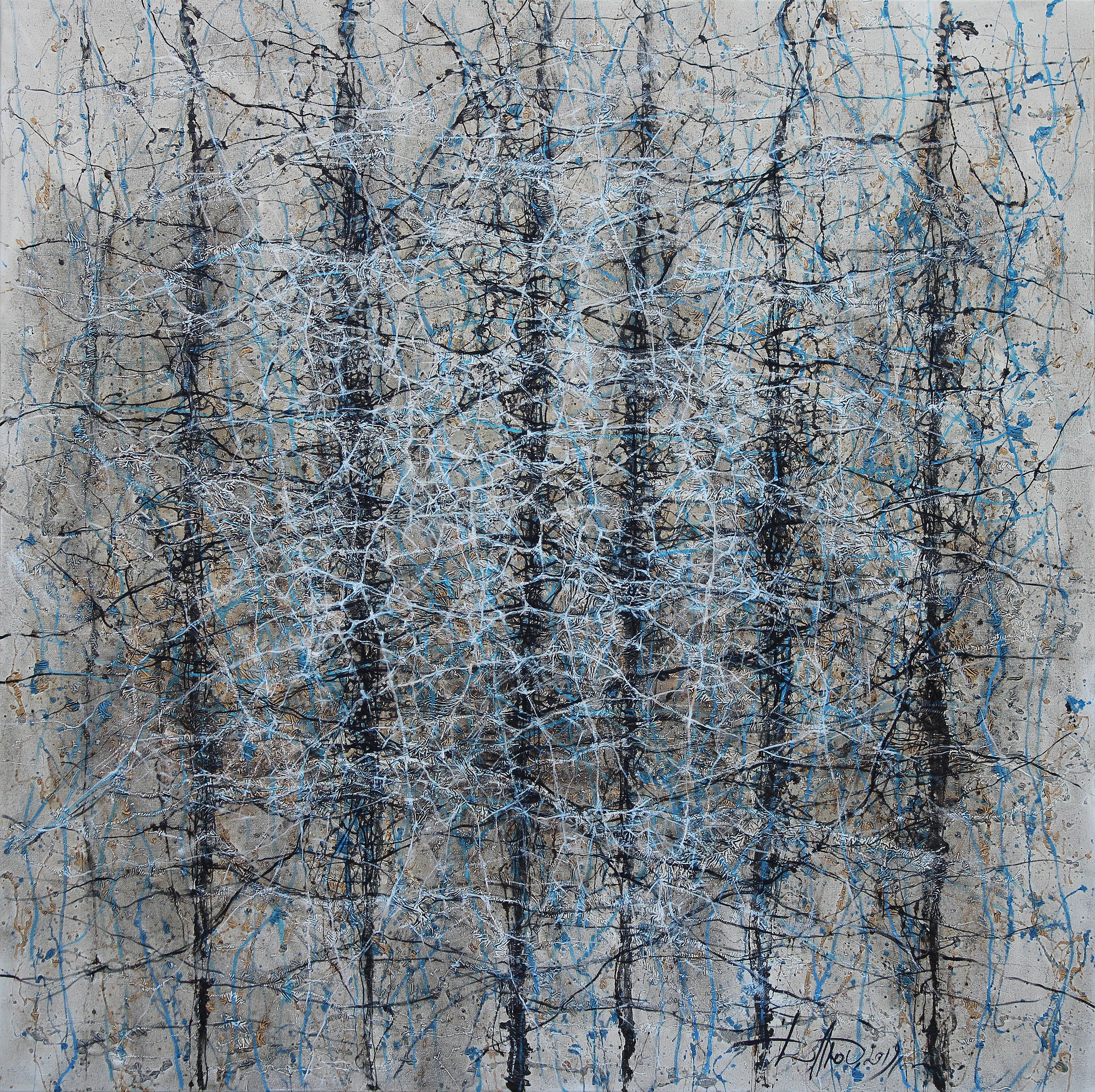 Image of Ізоплети 2 by Liudmyla Davydenko, size: 140х140, made of oil/canvas, Painting medium, part of the Isolines series, priced at €3000