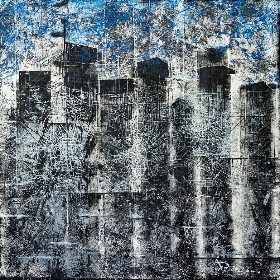 Image of Non-return 2 by Liudmyla Davydenko, size: 100x100, made of oil/canvas, Painting medium, part of the Synergetics series, priced at €1500 Photo 1 of 3.