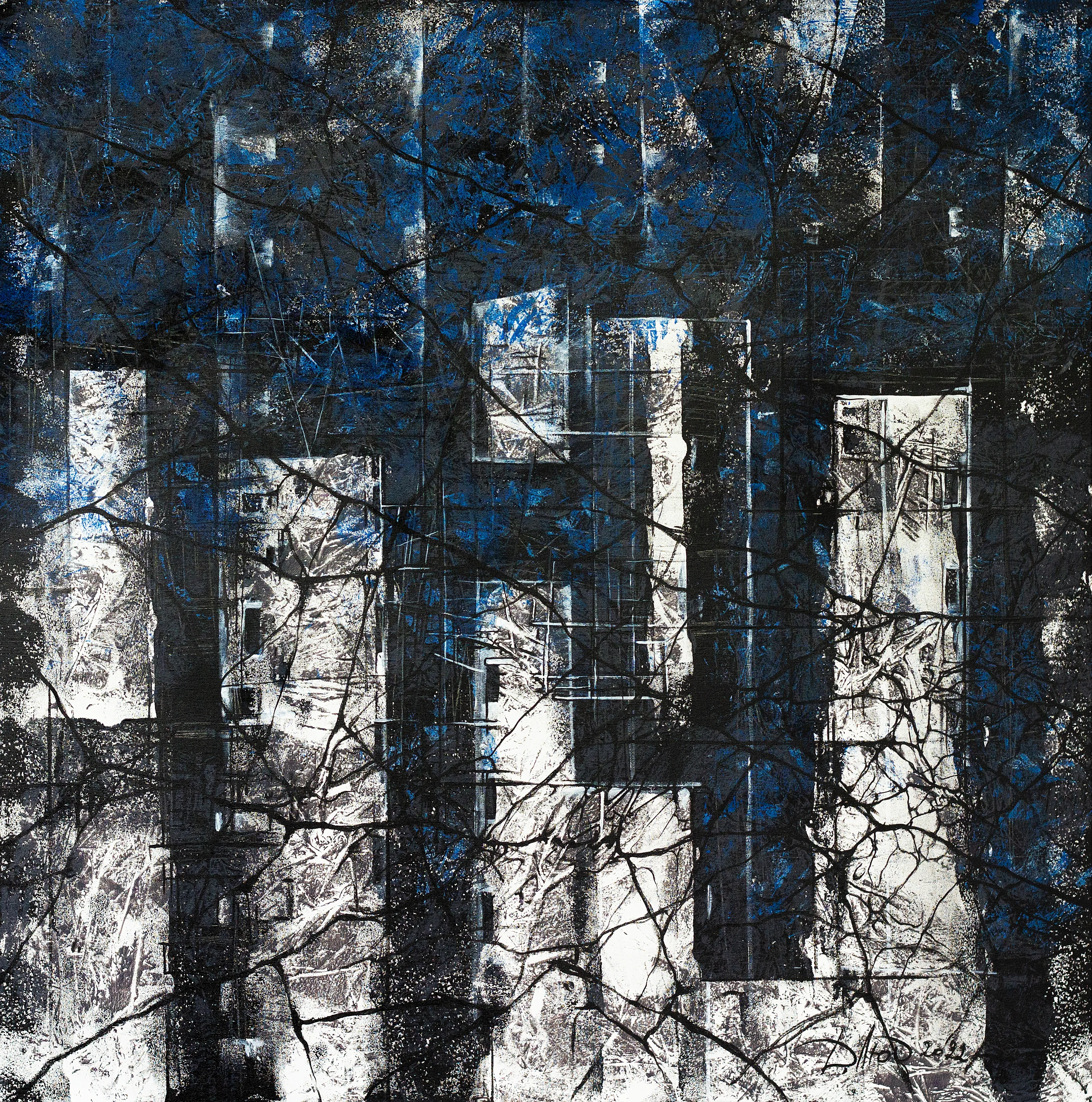 Image of Non-return 1 by Liudmyla Davydenko, size: 100x100, made of oil/canvas, Painting medium, part of the Synergetics series, priced at €1500