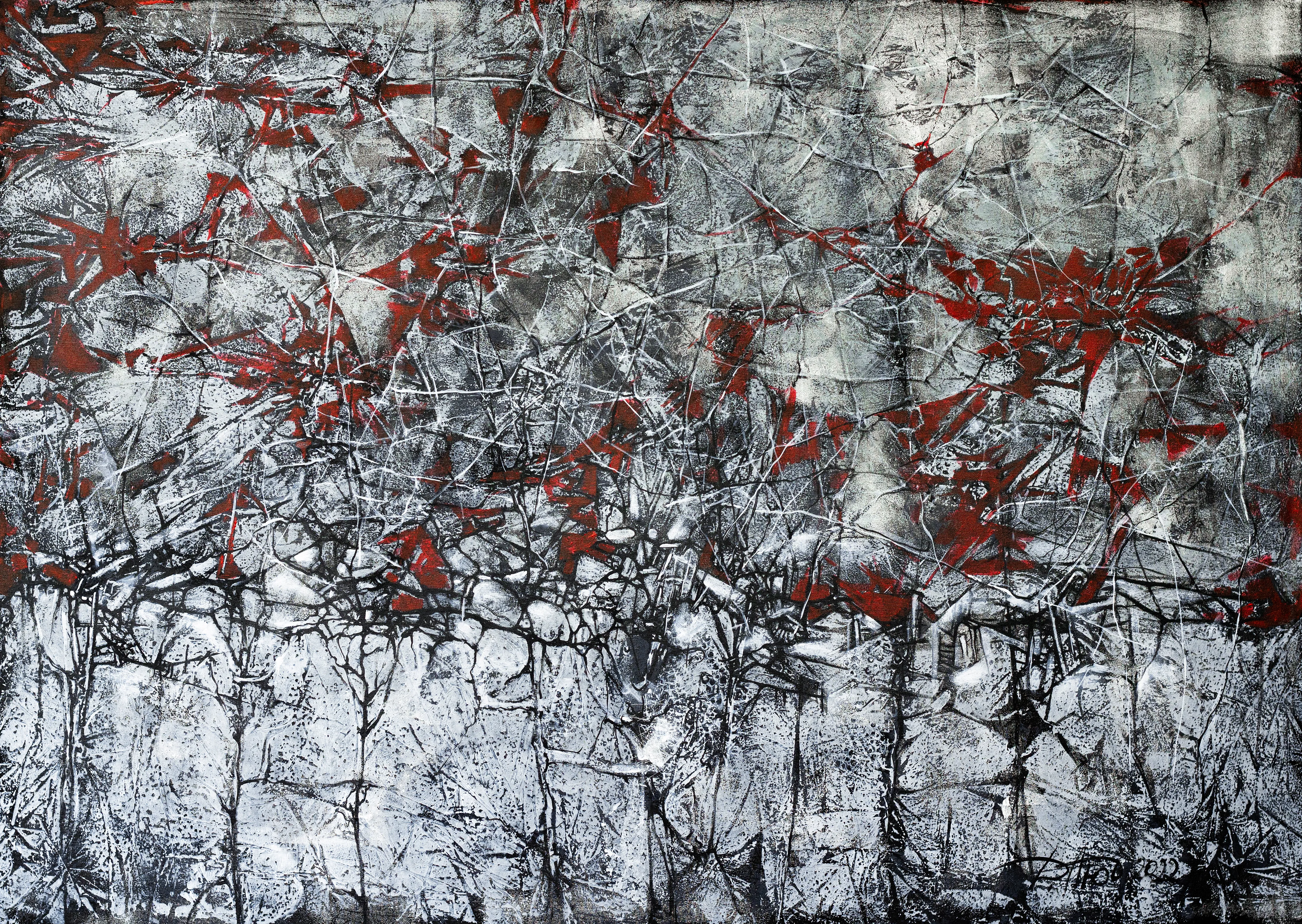 Image of Traces by Liudmyla Davydenko, size: 140x100, made of oil/canvas, Painting medium, part of the Synergetics series, priced at €2500
