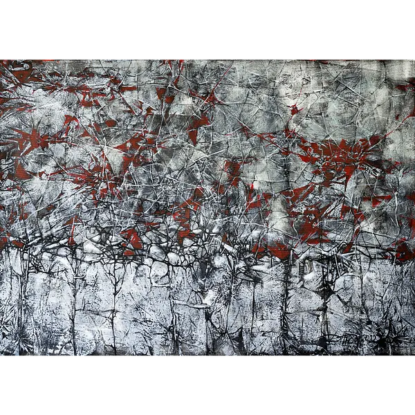 Image of Traces by Liudmyla Davydenko, size: 140x100, made of oil/canvas, Painting medium, part of the Synergetics series, priced at €2500