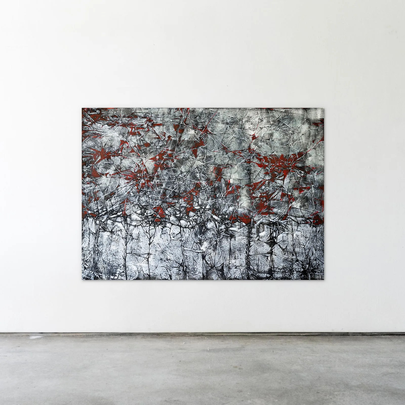 Image of Traces by Liudmyla Davydenko, size: 140x100, made of oil/canvas, Painting medium, part of the Synergetics series, priced at €2500 Photo 2 of 2.