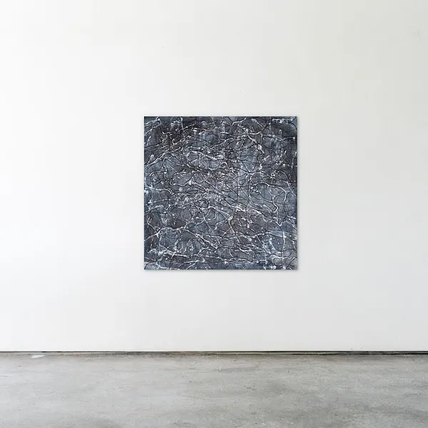 Image of Outline 2 by Liudmyla Davydenko, size: 100x100, made of chamotte, glaze, Painting medium, part of the Isolines series, priced at €1500 Photo 2 of 2.