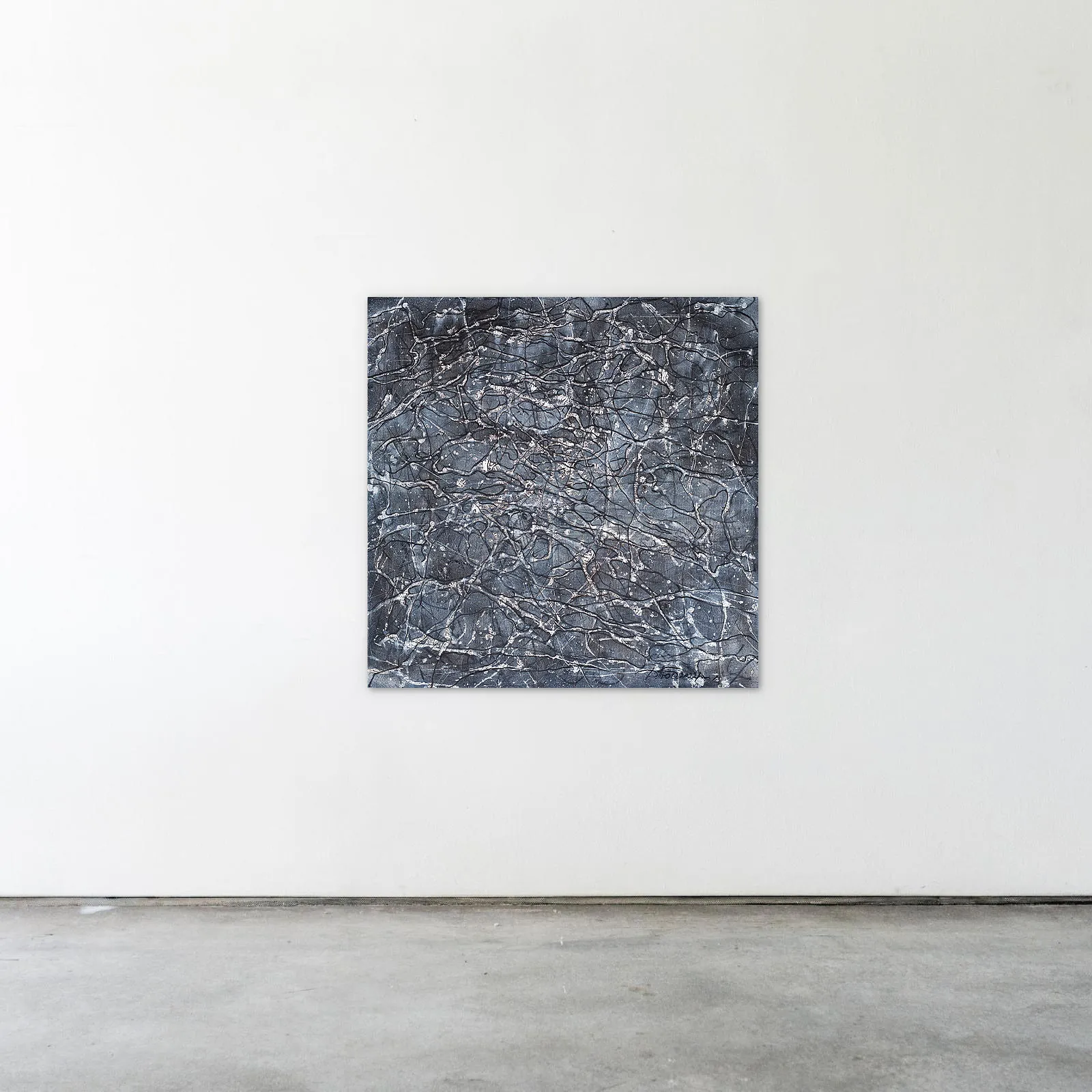 Image of Outline 2 by Liudmyla Davydenko, size: 100x100, made of chamotte, glaze, Painting medium, part of the Isolines series, priced at €1500 Photo 2 of 2.