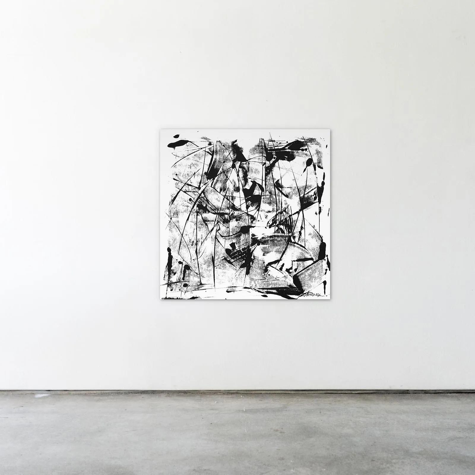 Image of Outline 1 by Liudmyla Davydenko, size: 100x100, made of chamotte, glaze, Painting medium, part of the Synergetics series, priced at €1500 Photo 2 of 2.